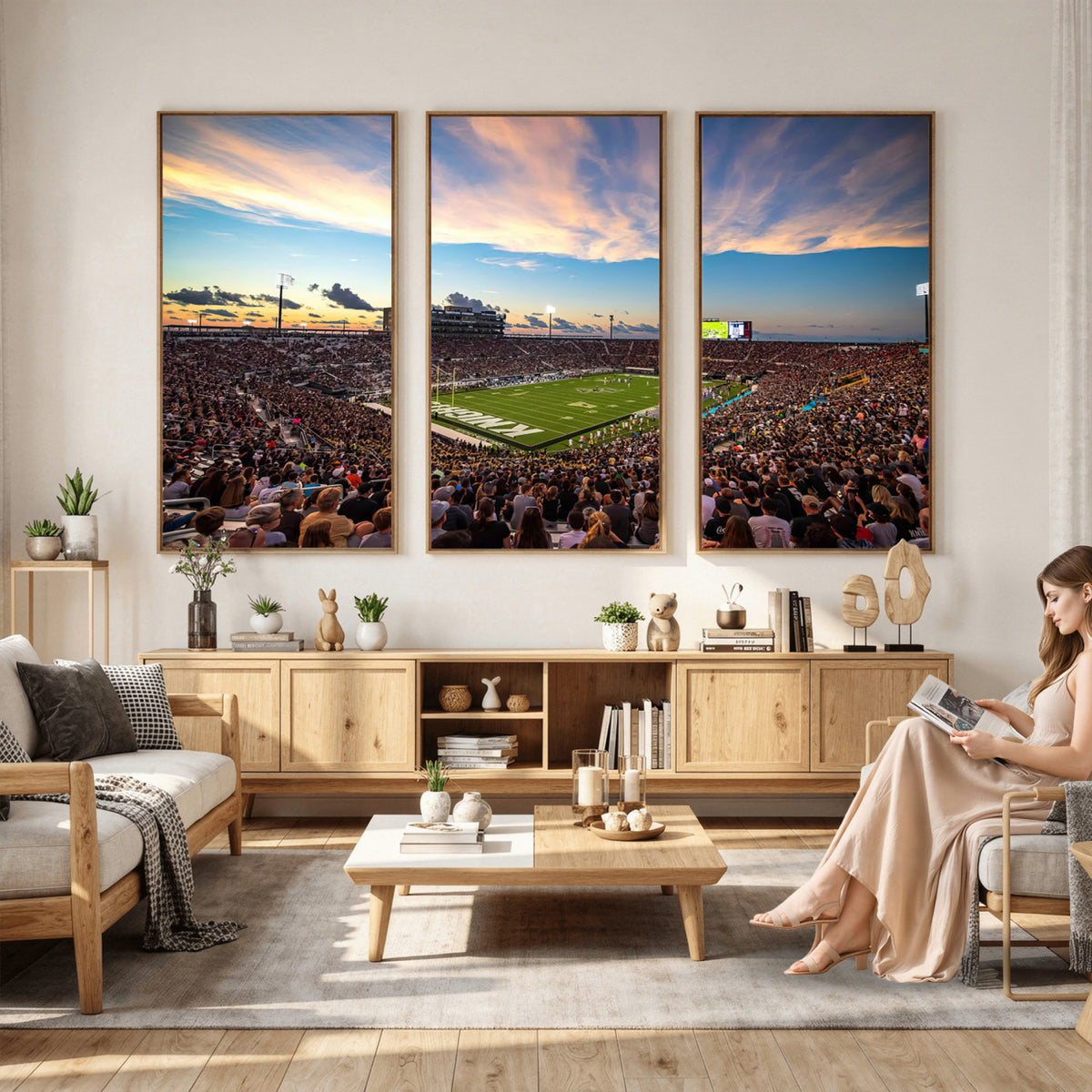 50243-MGV-CV-36X24 - UCF Knights Football Team Print - Orlando FBC Mortgage Stadium Wall Art Canvas Print