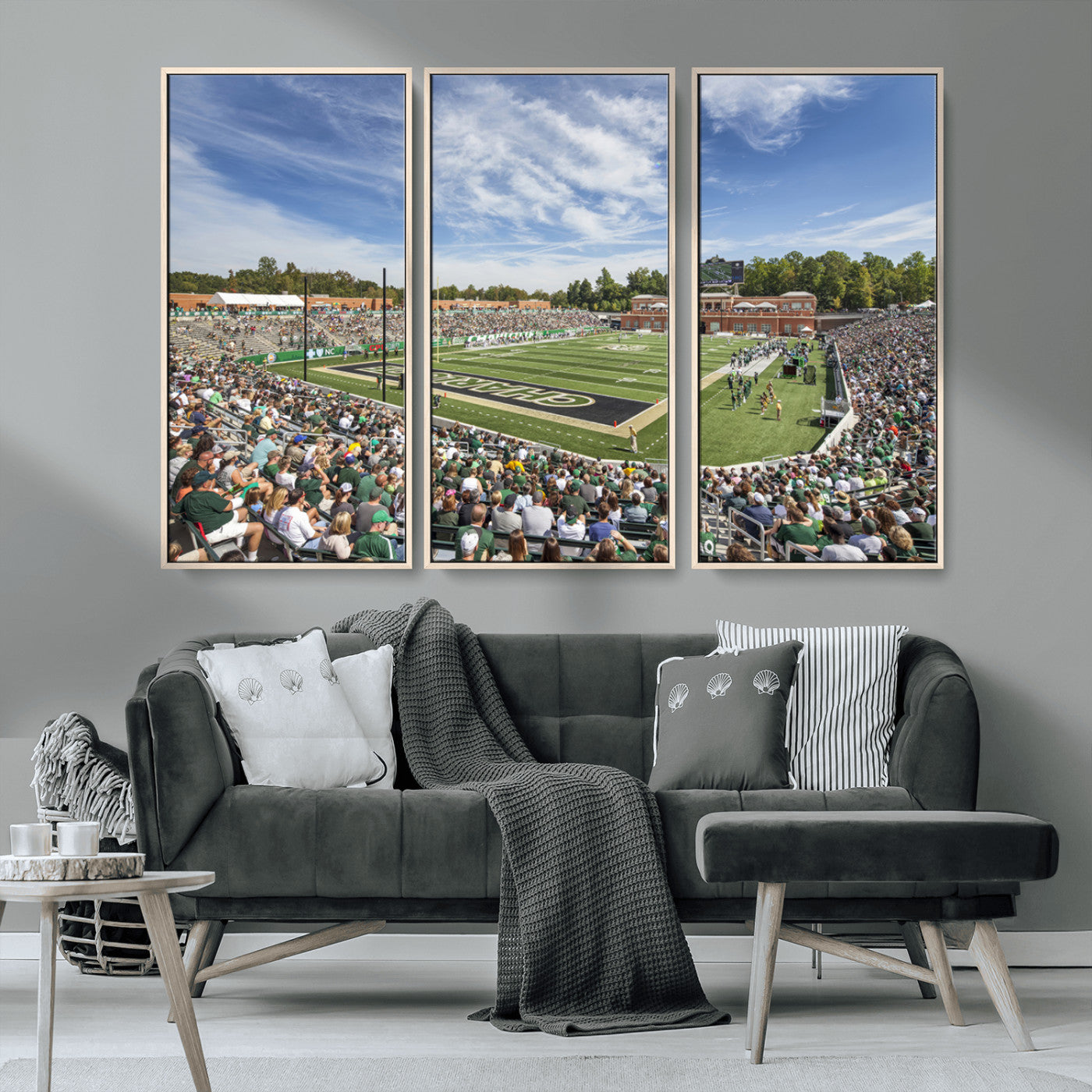 MGV-FC-48X32-3P - University of Charlotte 49ers Football Team Print - Charlotte Jerry Richardson Stadium Canvas Print