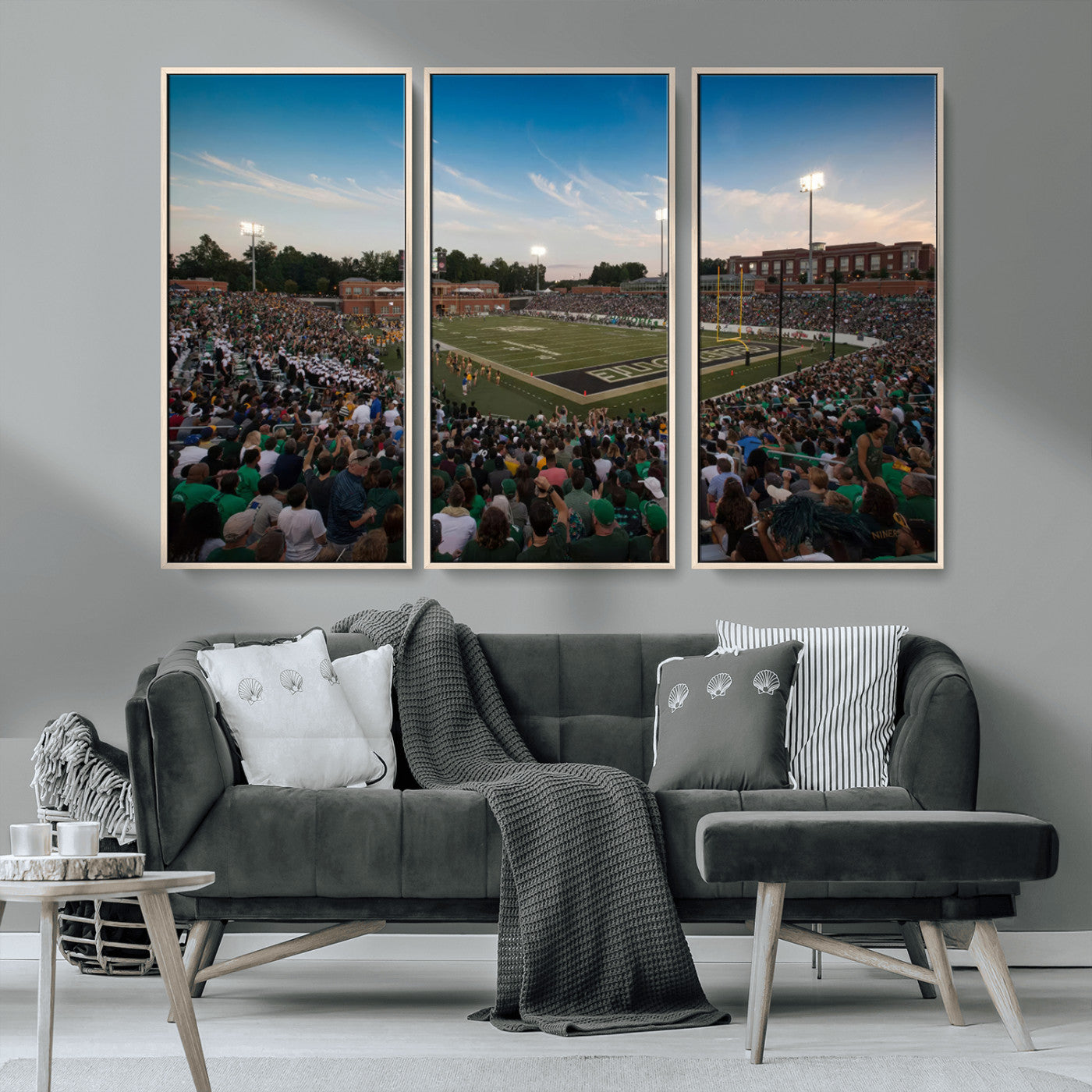 MGV-FC-48X32-3P - University of Charlotte 49ers Football Team Print - Charlotte Jerry Richardson Stadium Wall Art