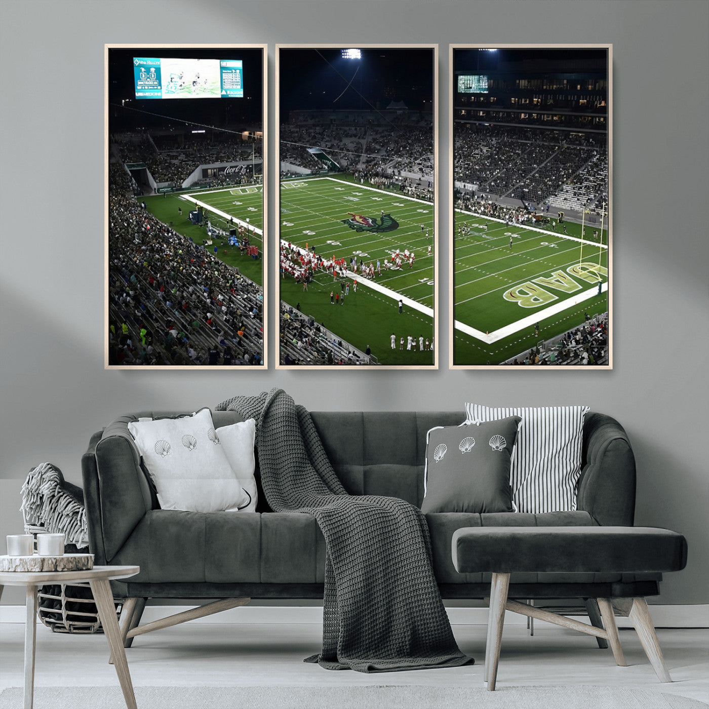 MGV-FC-48X32-3P - UAB Blazers Football Team Print - Birmingham Protective Stadium Wall Art Canvas Print