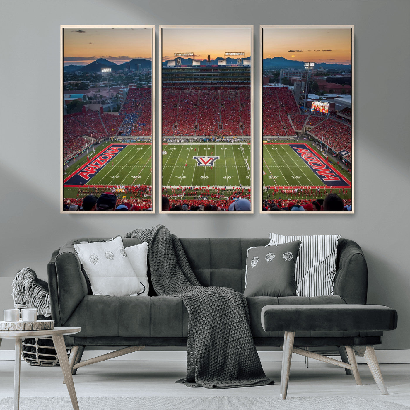 MGV-FC-48X32-3P - Arizona Wildcats Football Team Print - Tucson Arizona Stadium Wall Art Canvas Print