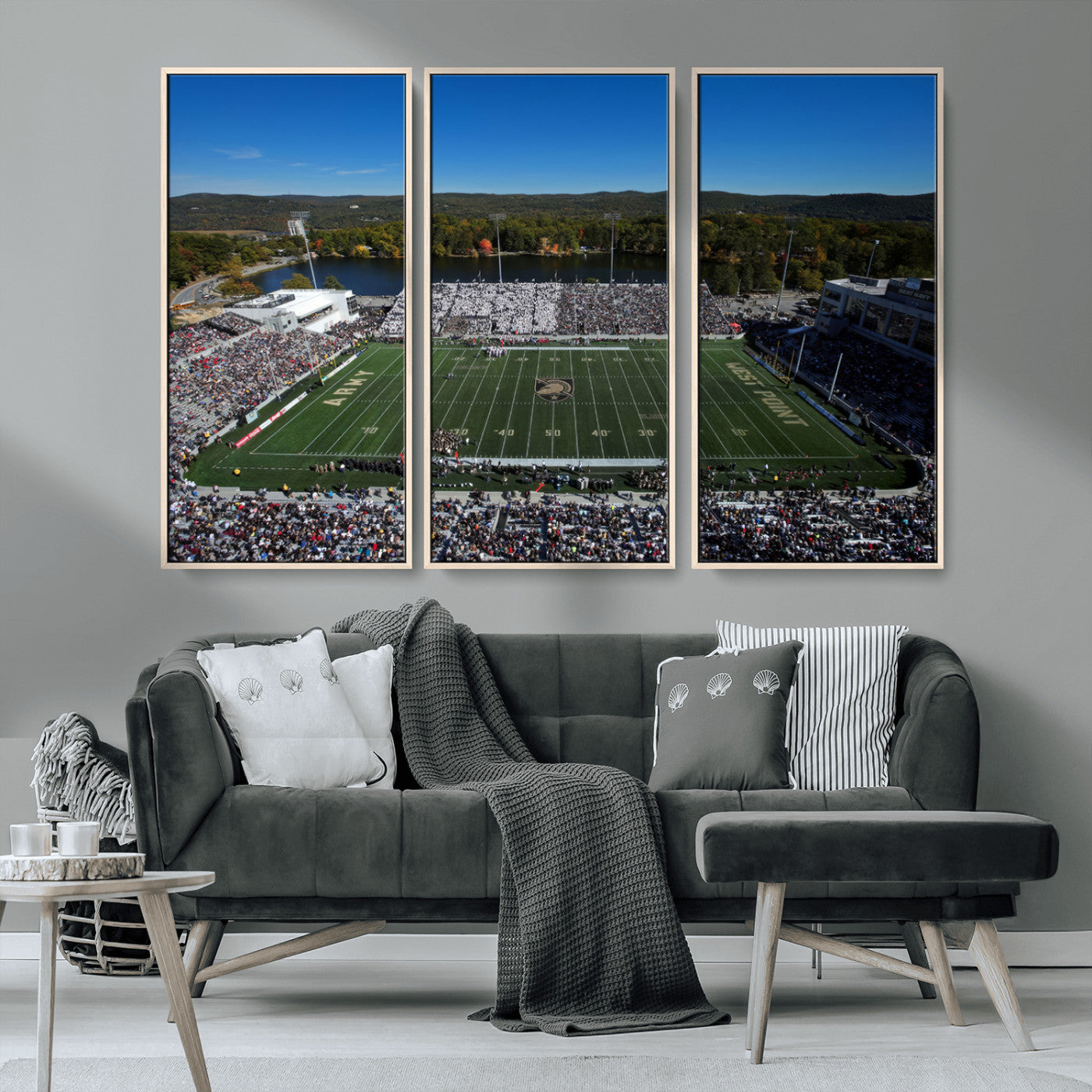 MGV-FC-48X32-3P - Army Black Knights Football Team Print - West Point Michie Stadium Wall Art Canvas Print