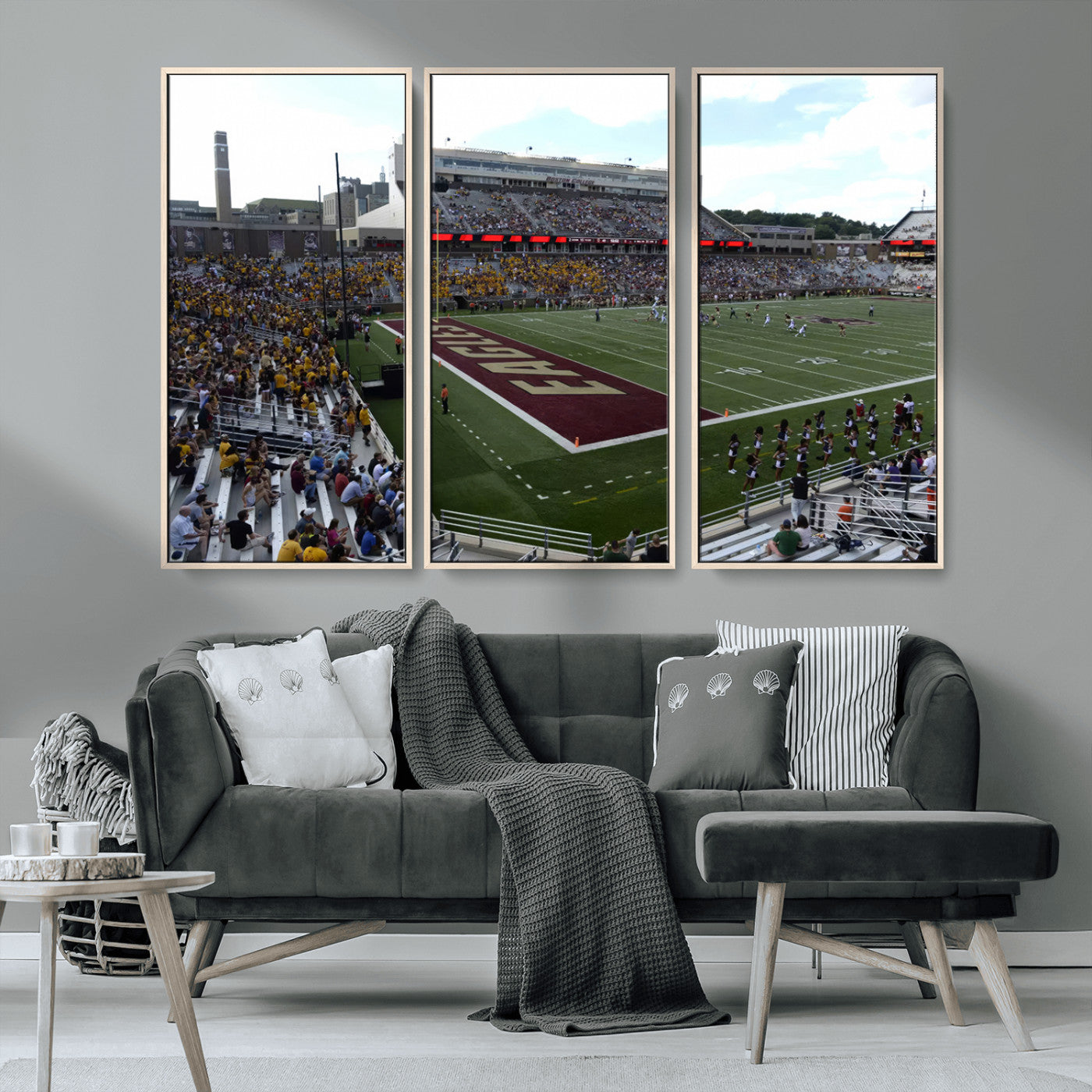 MGV-FC-48X32-3P - Boston College Eagles Football Team Print - Boston Alumni Stadium Wall Art Canvas Print