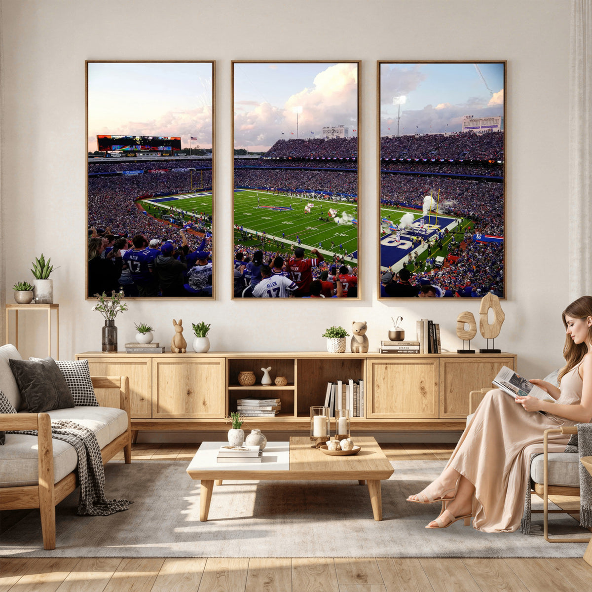 64066-MGV-CV-36X24 - Buffalo Bills Football Team Print - Buffalo Highmark Stadium Wall Art Canvas Print