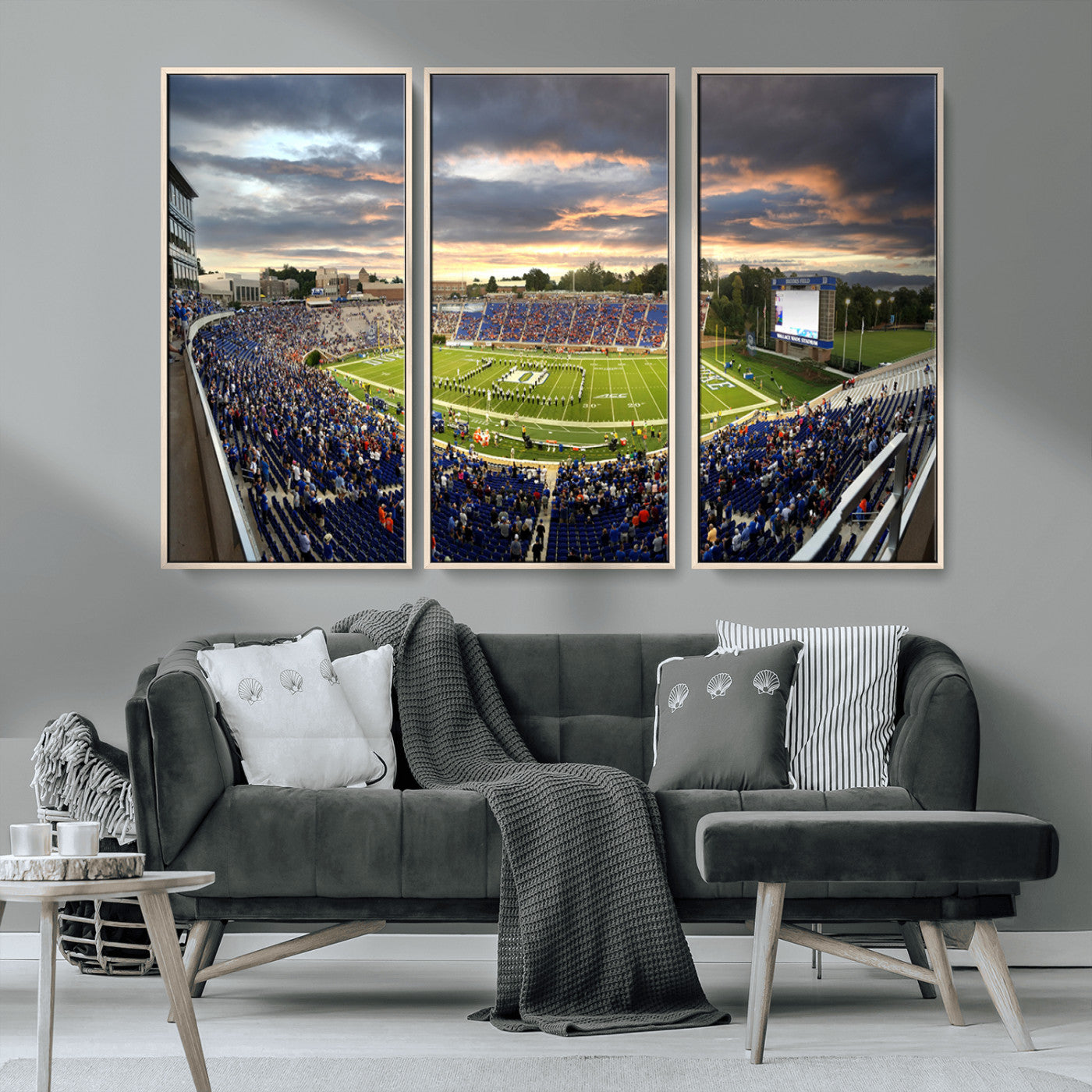 MGV-FC-48X32-3P - Duke University Blue Devils Football Team Print - Durham Wallace Wade Stadium Wall Art Canvas Print