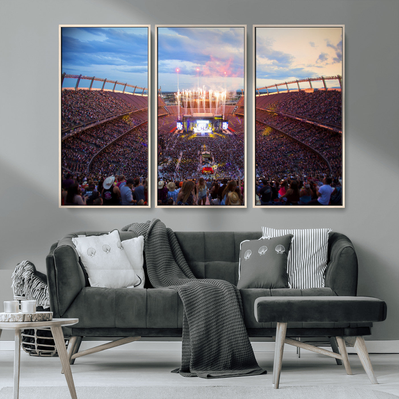 MGV-FC-48X32-3P - Denver Broncos Football Team Print Canvas- Empower Field at Mile High Stadium Wall Art Canvas Print