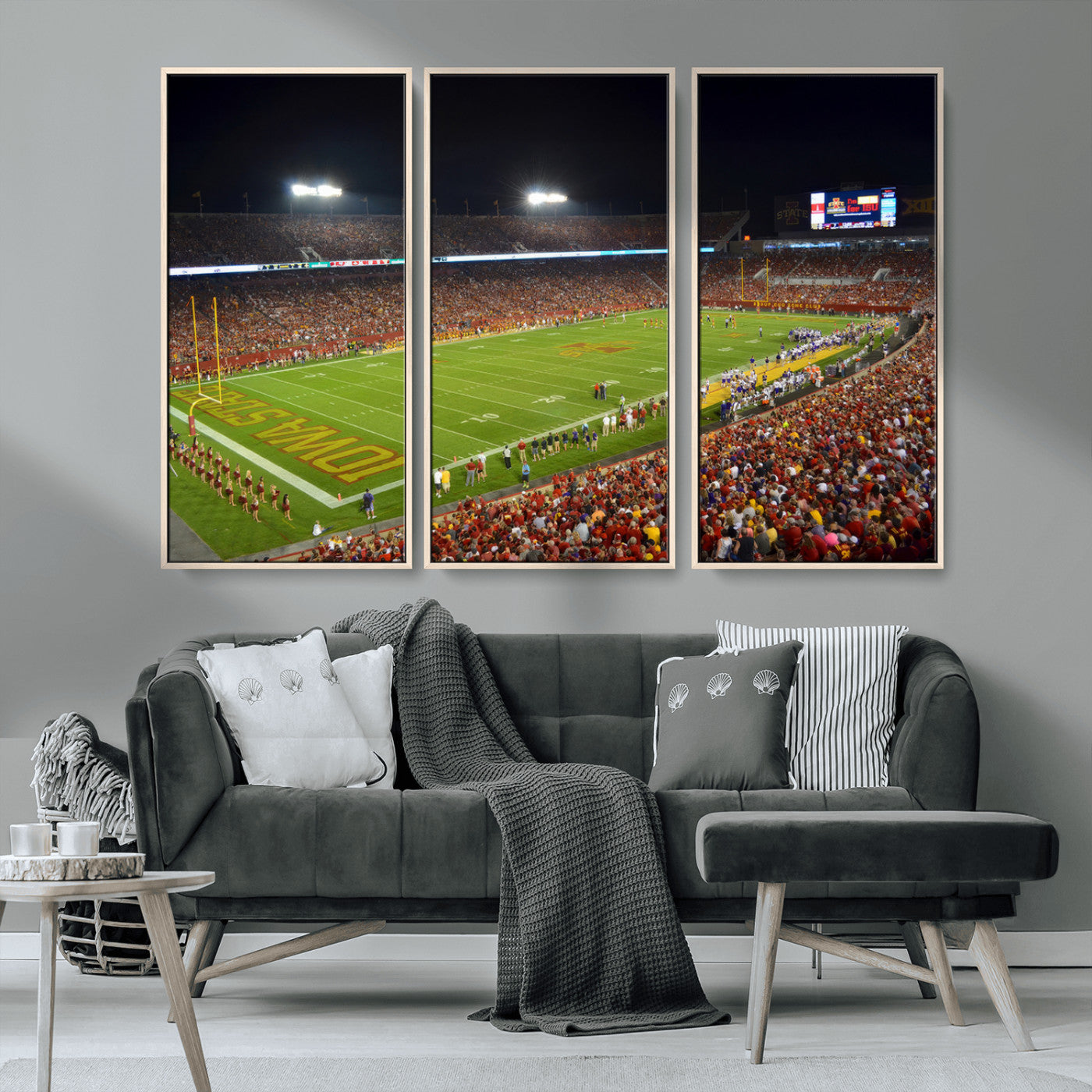 MGV-FC-48X32-3P - Iowa State University Cyclones Football Team Print - Ames Jack Trice Stadium Canvas Print
