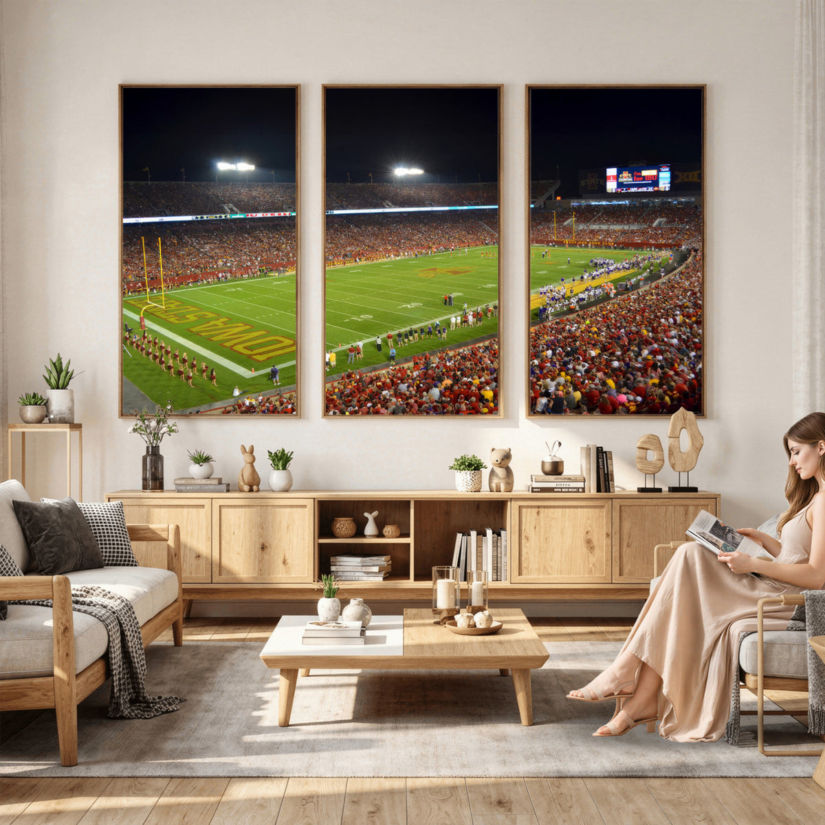 27211-MGV-CV-36X24 - Iowa State University Cyclones Football Team Print, Ames, Extra Large Game Room Wall Decor