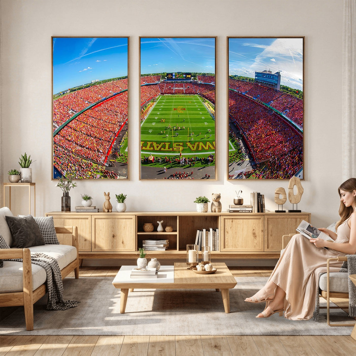 36706-MGV-CV-24X16 - Iowa State University Cyclones Football Team Print, Ames, Framed and Ready to Hang