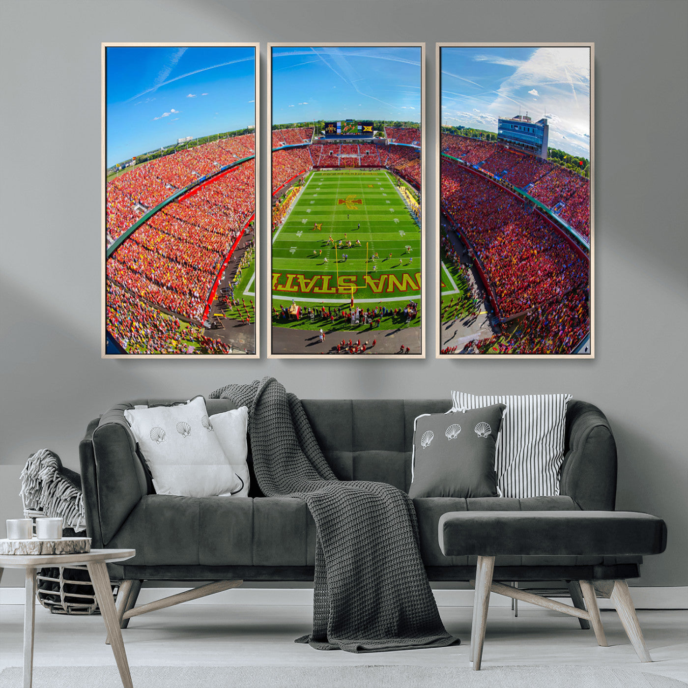 MGV-FC-48X32-3P - Iowa State University Cyclones Football Team Print - Ames Jack Trice Stadium Art Canvas Print