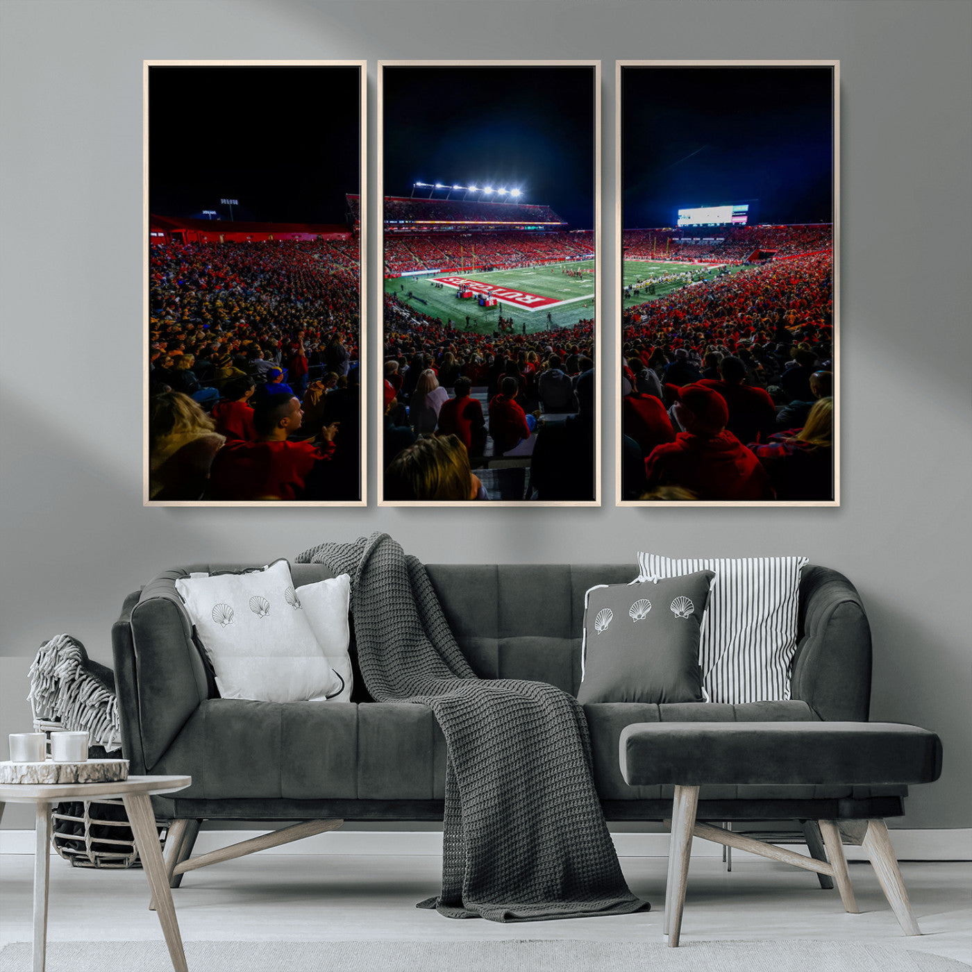 MGV-FC-48X32-3P - Rutgers Scarlet Knights Football Team Print - SHI Stadium, Piscataway Wall Art Canvas Print