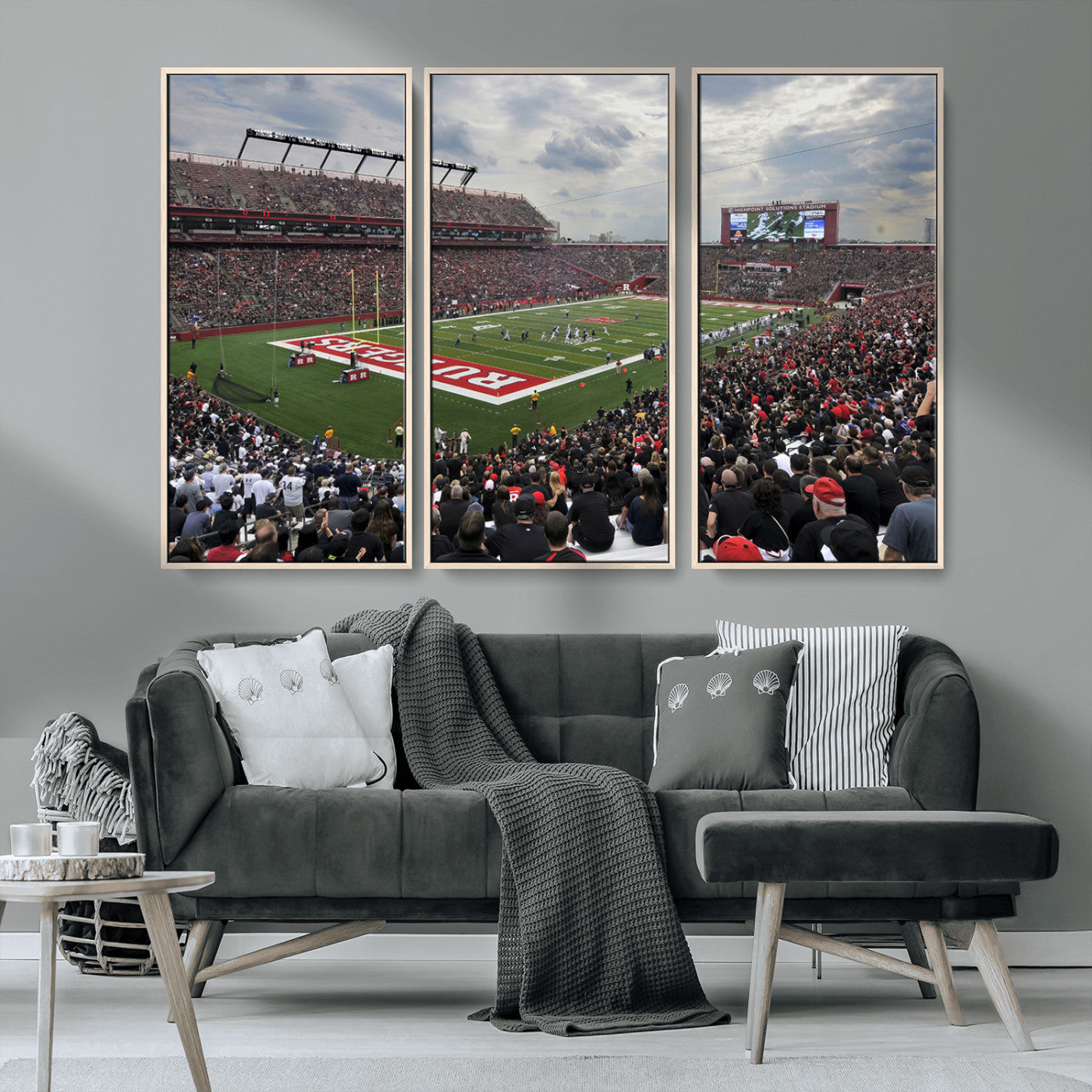 MGV-FC-48X32-3P - Rutgers Scarlet Knights Football Team Print - SHI Stadium, Piscataway Wall Art Canvas Print