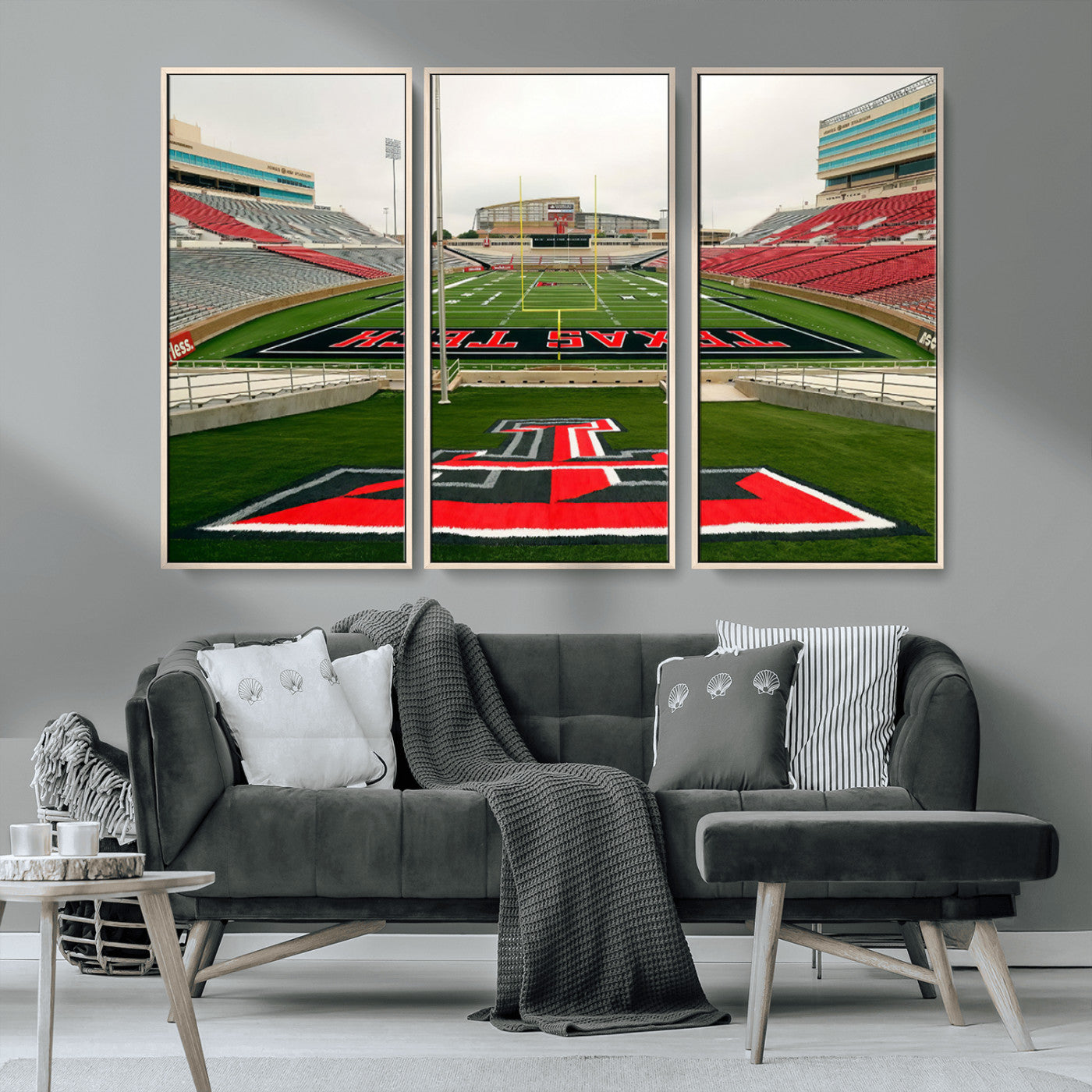 MGV-FC-48X32-3P - Texas Tech Red Raiders Football Team Print - Lubbock Jones AT&T Stadium Wall Art Canvas Print