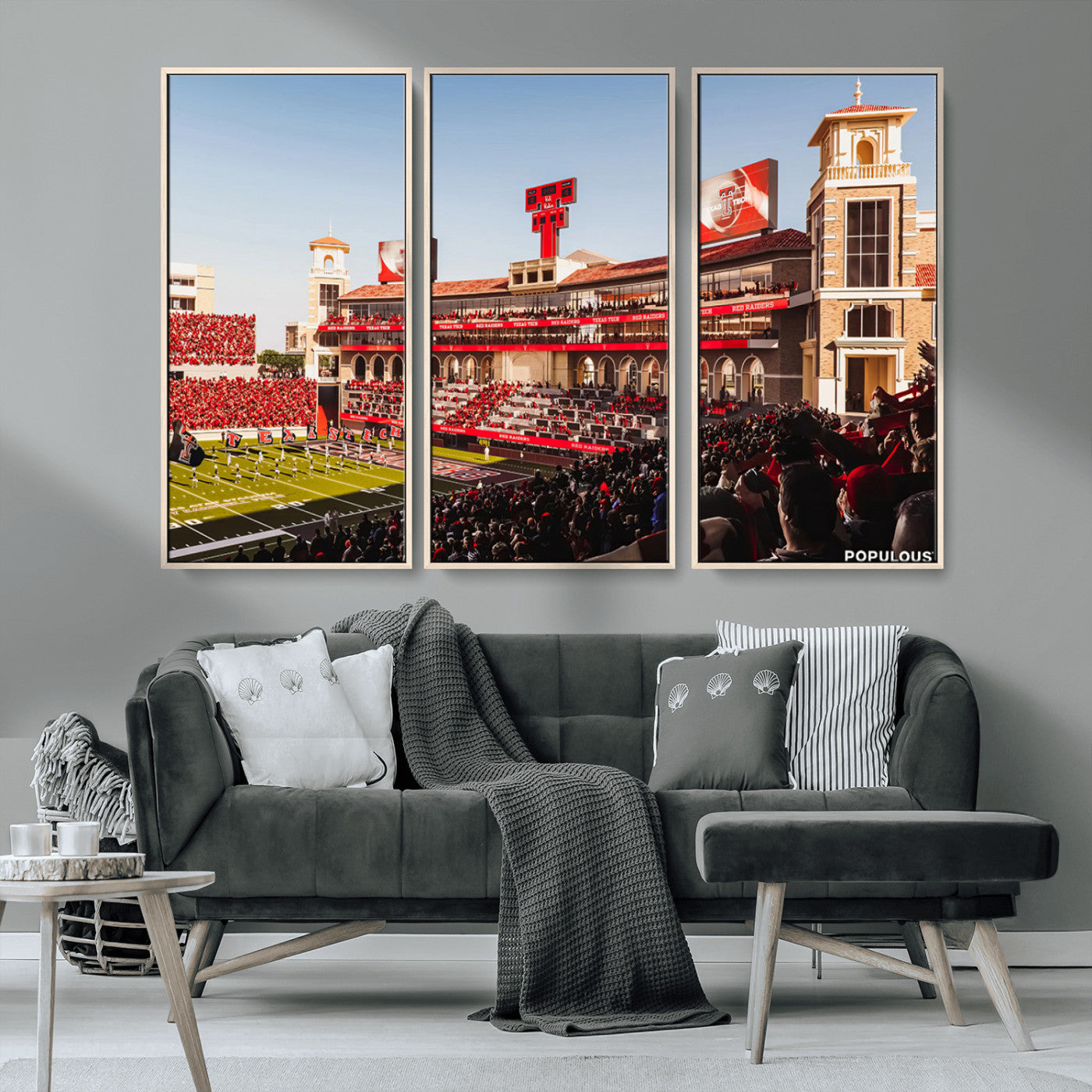 MGV-FC-48X32-3P - Jones AT&T Stadium Texas Tech Red Raiders Wall Art | Large Att Stadium Canvas Print | College