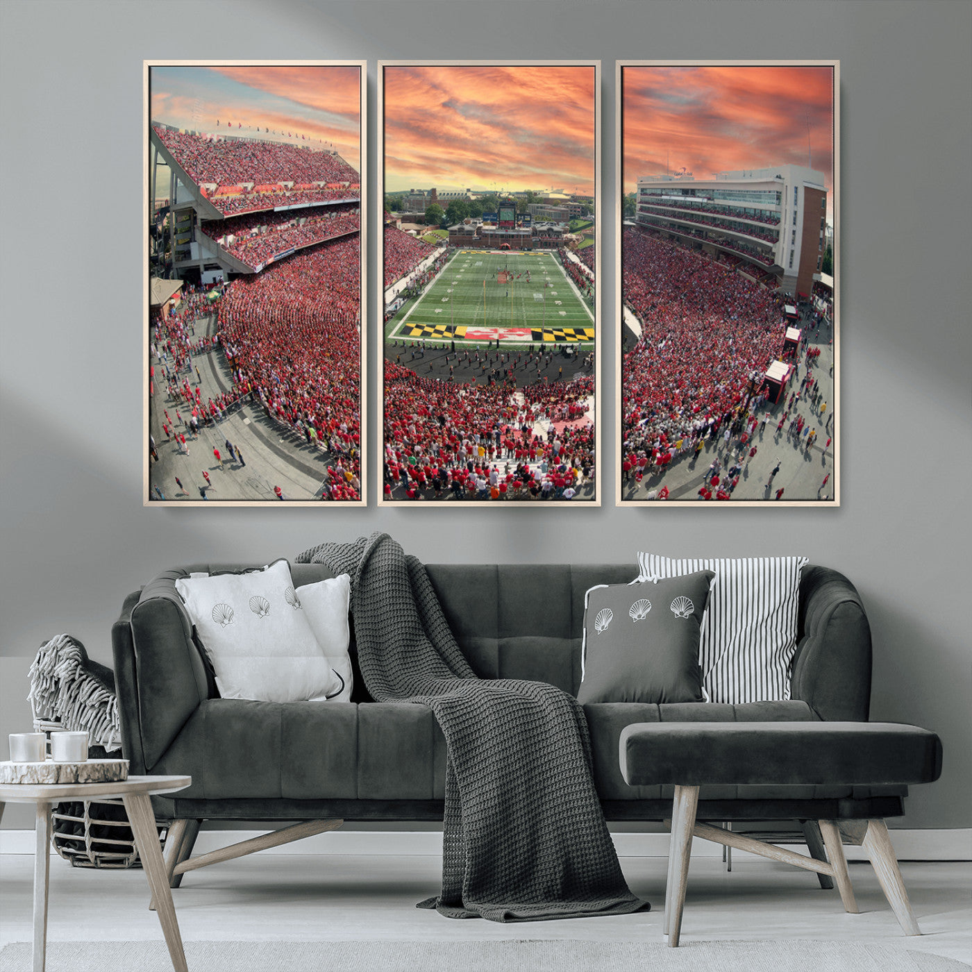 MGV-FC-48X32-3P - University of Maryland Terrapins Football Team Print - College Park SECU Stadium Wall Art Canvas