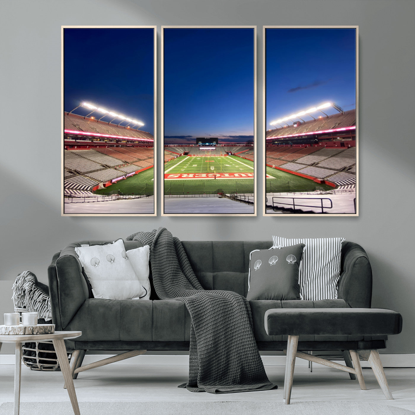 MGV-FC-48X32-3P - Rutgers Scarlet Knights Football Team Print - Piscataway SHI Stadium Wall Art Canvas Print