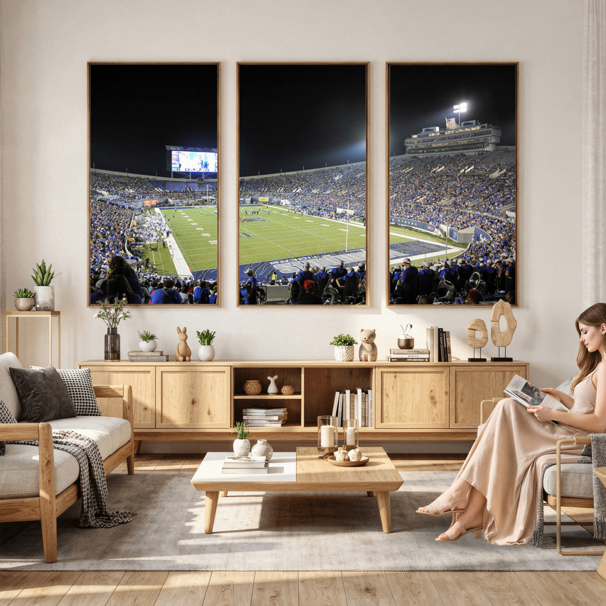 10894-PAN-FL-20X10 - University of Memphis Tigers Football Team Print - Memphis Simmons Bank Liberty Stadium Wall Art