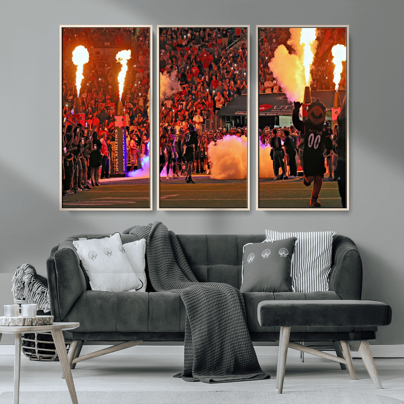 MGV-FC-48X32-3P - The University of Texas at San Antonio Roadrunners Football Team Print - San Antonio Alamodome Wall