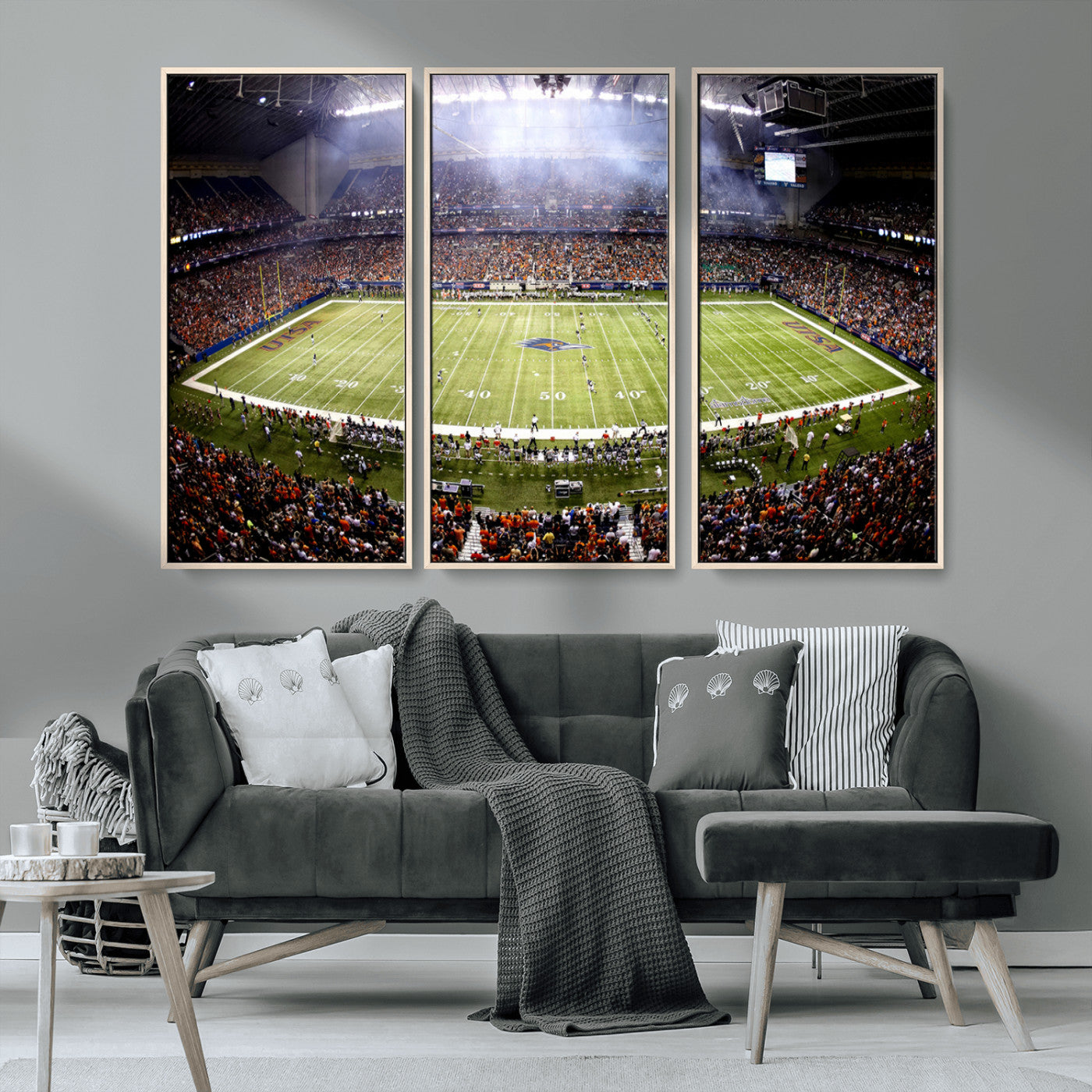 MGV-FC-48X32-3P - The University of Texas at San Antonio Roadrunners Football Team Print - San Antonio Alamodome Wall
