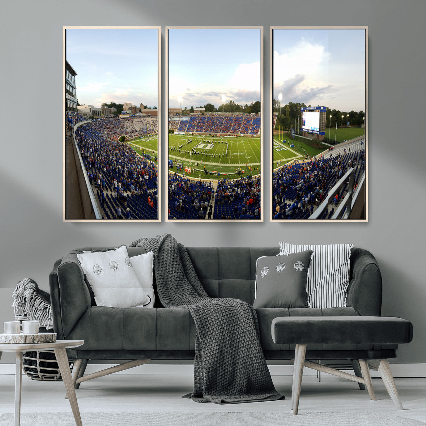 MGV-FC-48X32-3P - The Duke University Blue Devils Football Team Print - Durham Wallace Wade Stadium Wall Art Canvas