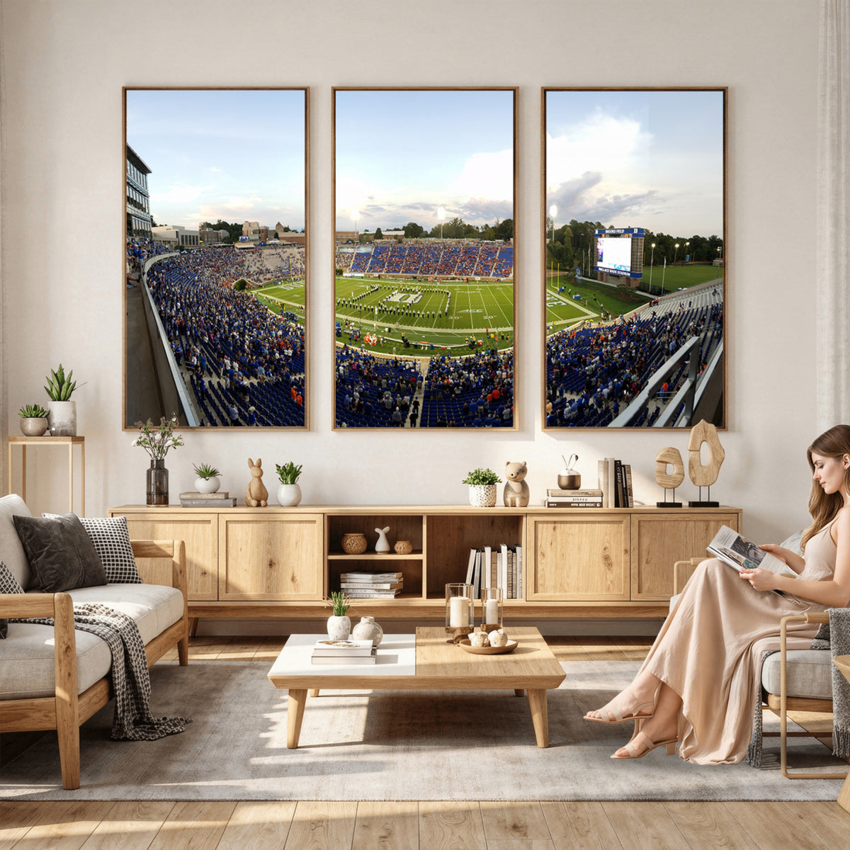 44850-MGV-CV-36X24 - The Duke University Blue Devils Football Team Print, Durham