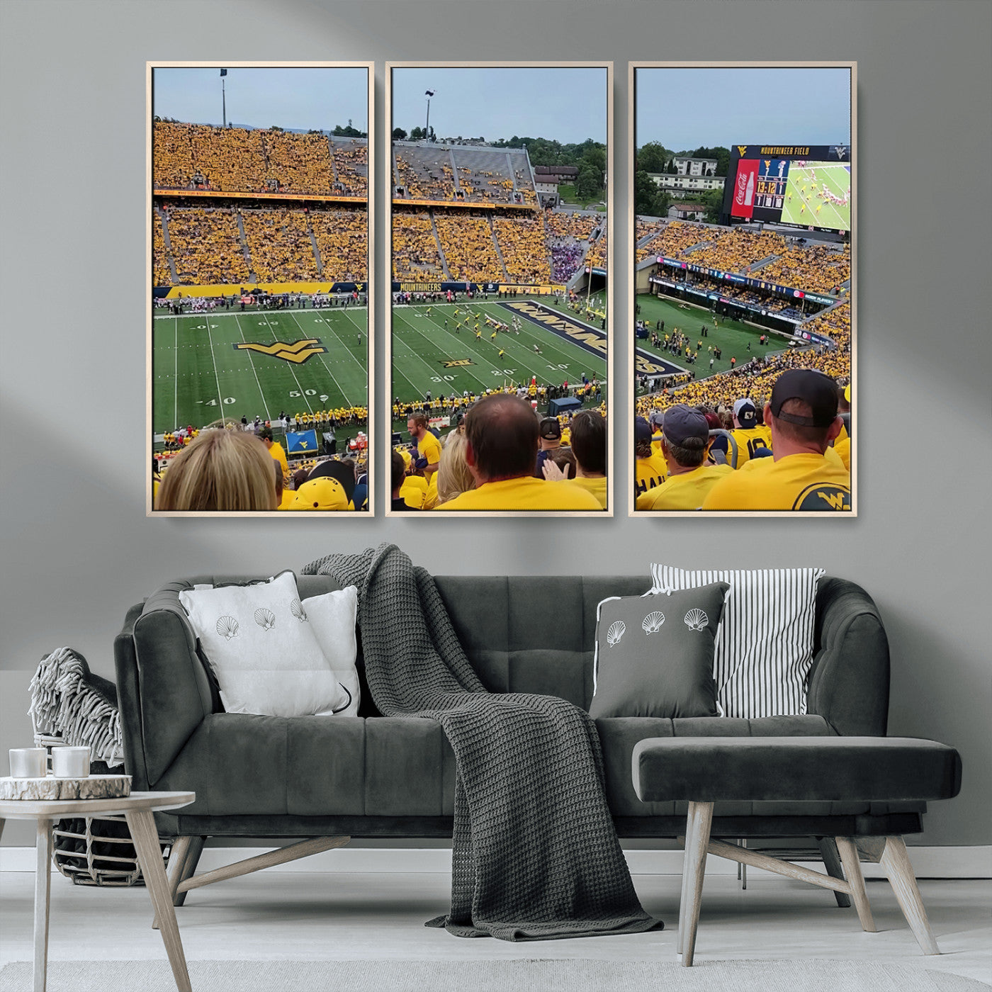 MGV-FC-48X32-3P - Puskar Stadium Canvas Print Wall Art - Morgantown Print - West Virginia University Mountaineers