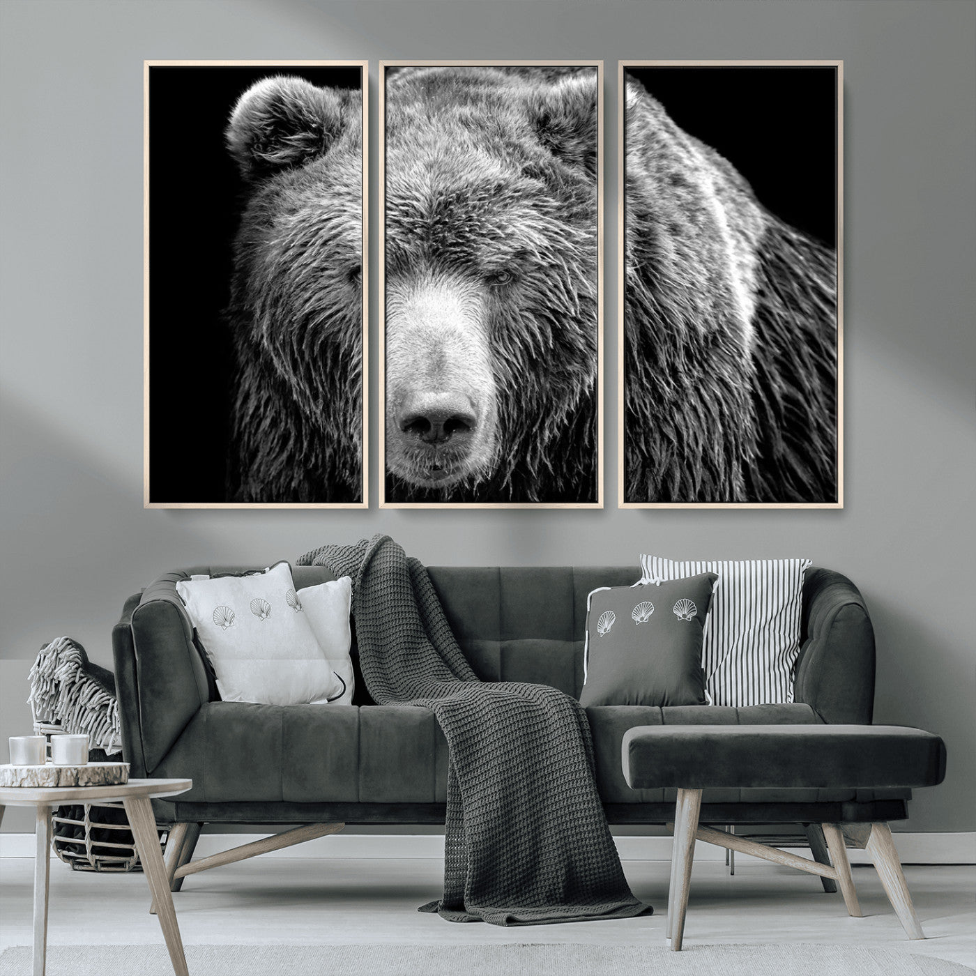MGV-FC-48X32-3P - 399 Grizzly Bear Canvas Print | Ready to Hang Wall Art | Rustic Farmhouse & Cabin Decor | Wildlife