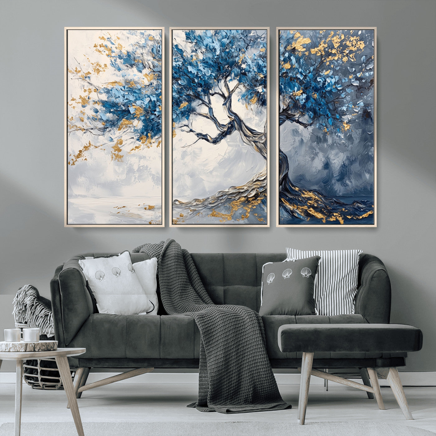 MGV-FC-48X32-3P - Abstract Tree Painting Canvas Wall Art | Tree of Life Painting Wall Art Canvas Print