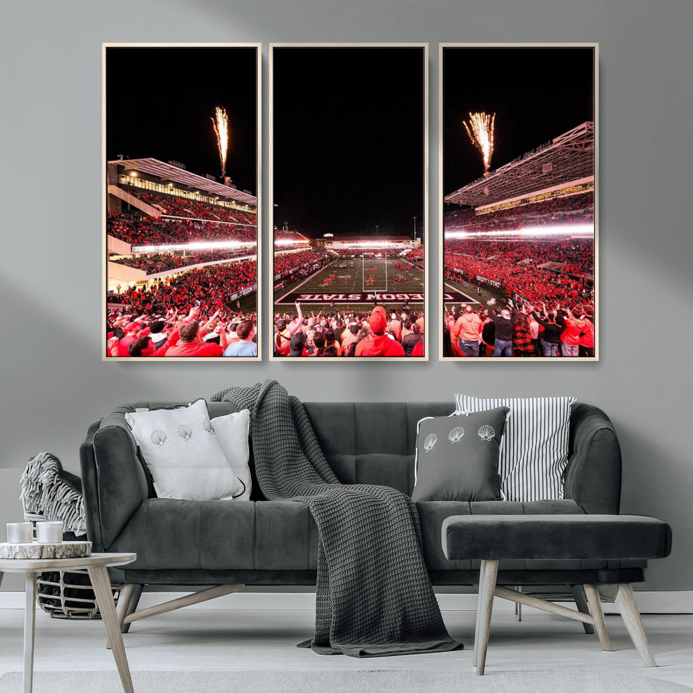 MGV-FC-48X32-3P - Oregon State Beavers Football Team Print - Corvallis Reser Stadium Wall Art Canvas Print
