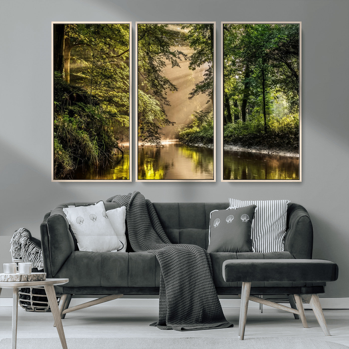 MGV-FC-48X32-3P - Forest Wall Art Print | River Landscape Wall Art | Perfect for Farmhouse Wall Decor, Cabin Wall Art