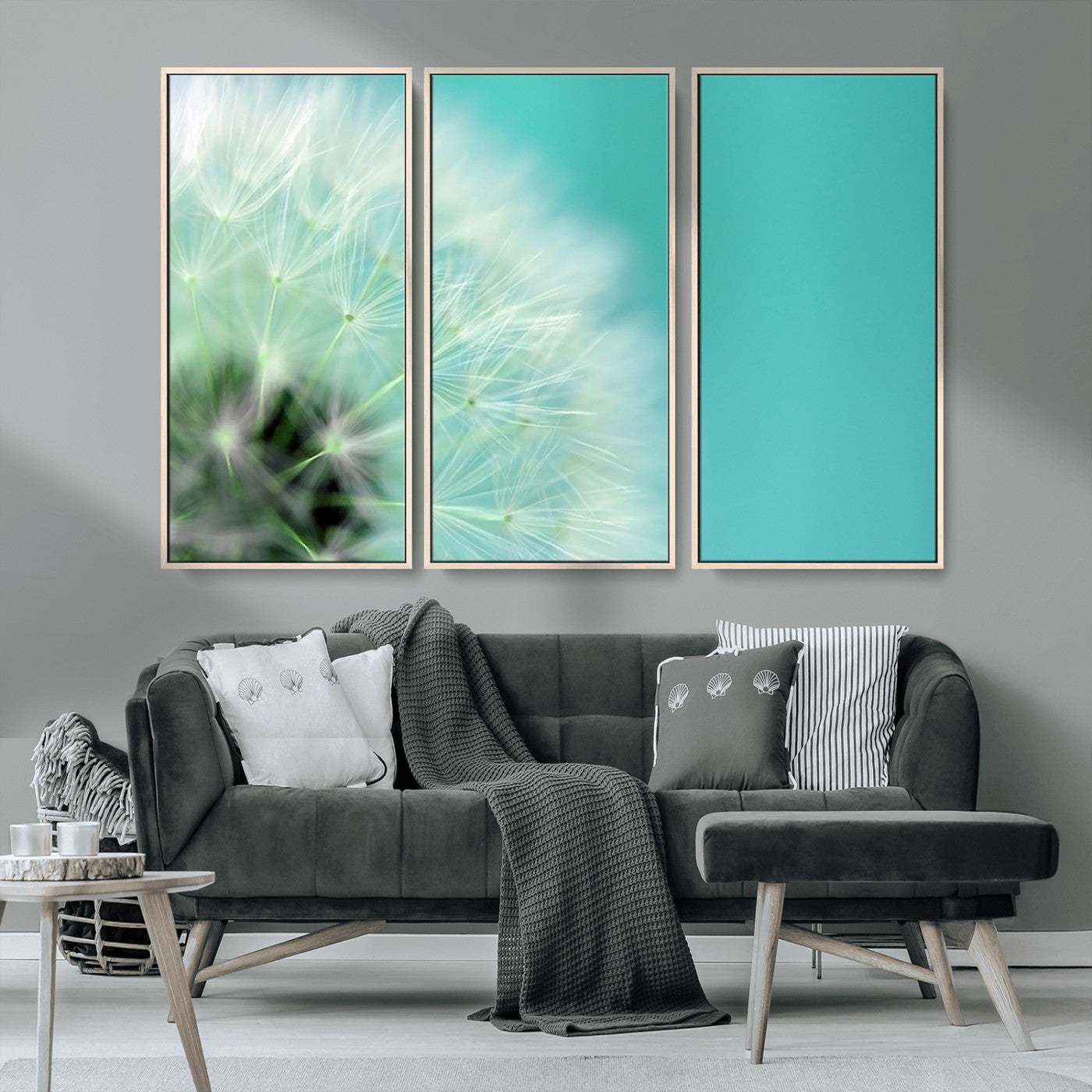MGV-FC-48X32-3P - DANDELION Flower Wall Art Canvas Print, Canvas Dandelion Floral Wall Art