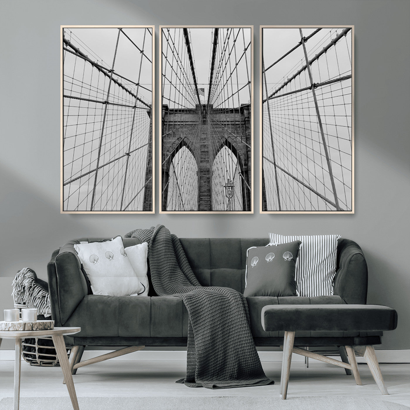 MGV-FC-48X32-3P - Large Brooklyn Bridge Wall Art Canvas Print