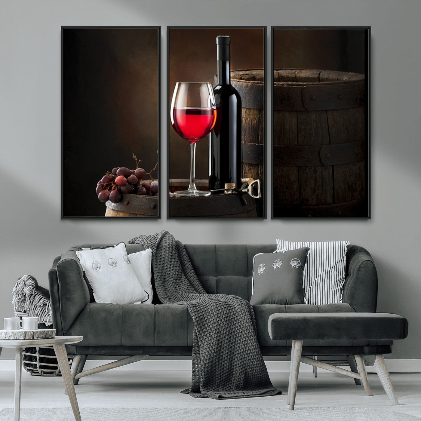 MGV-FC-48X32-3P - Red Wine and Bottle Canvas Print
