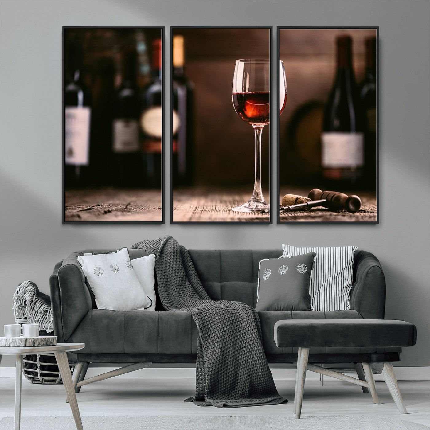 MGV-FC-48X32-3P - Red Wine and Bottle Canvas Print