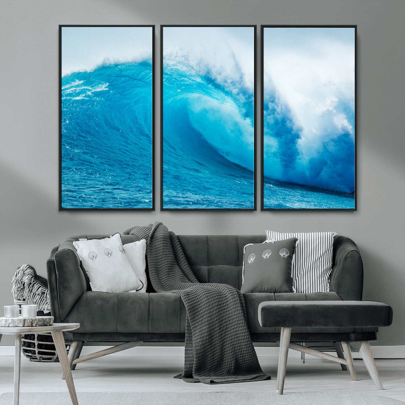 MGV-FC-48X32-3P - Big Ocean Surfing Wave Wall Art Canvas Print