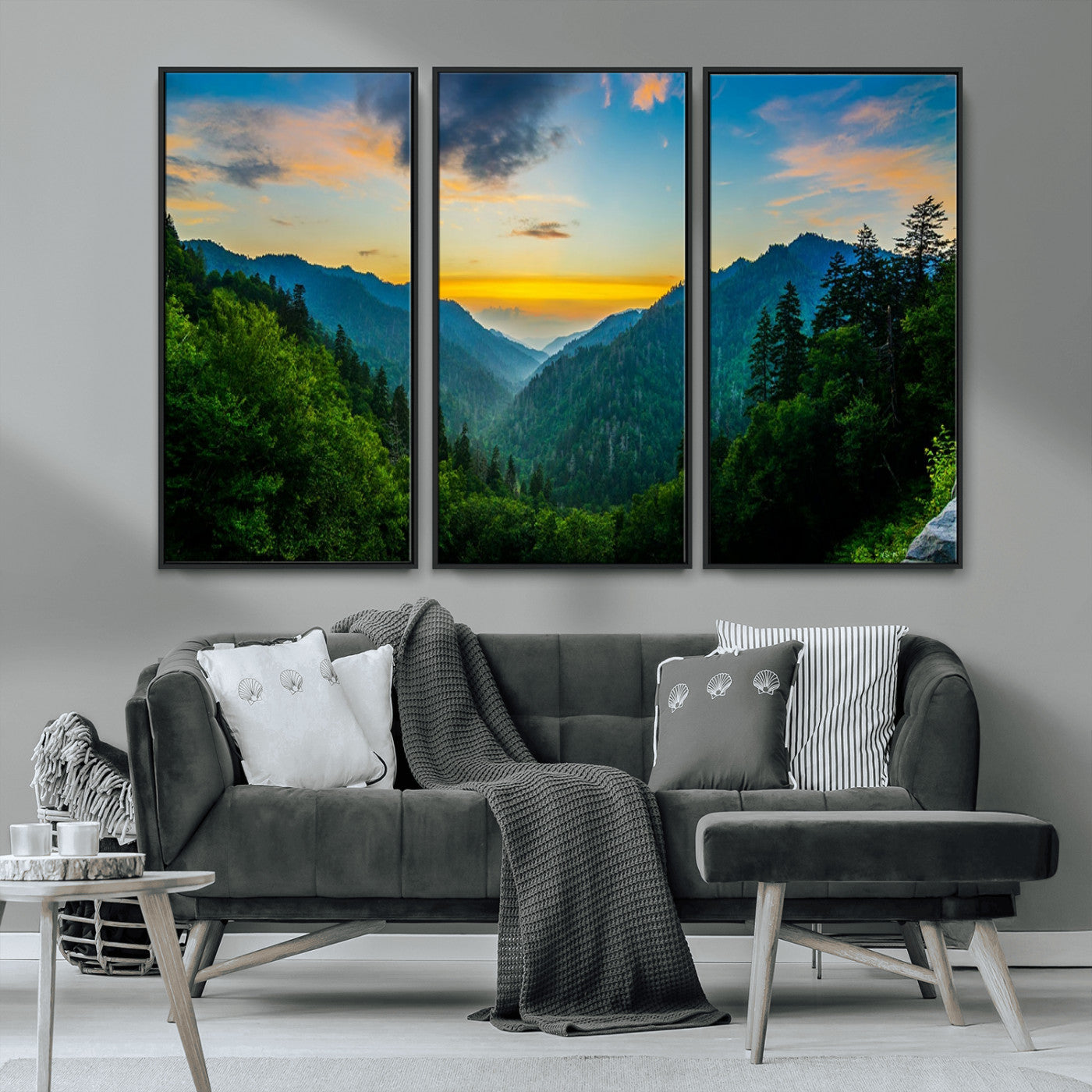 MGV-FC-48X32-3P - Green Forest Wall Art Canvas Print