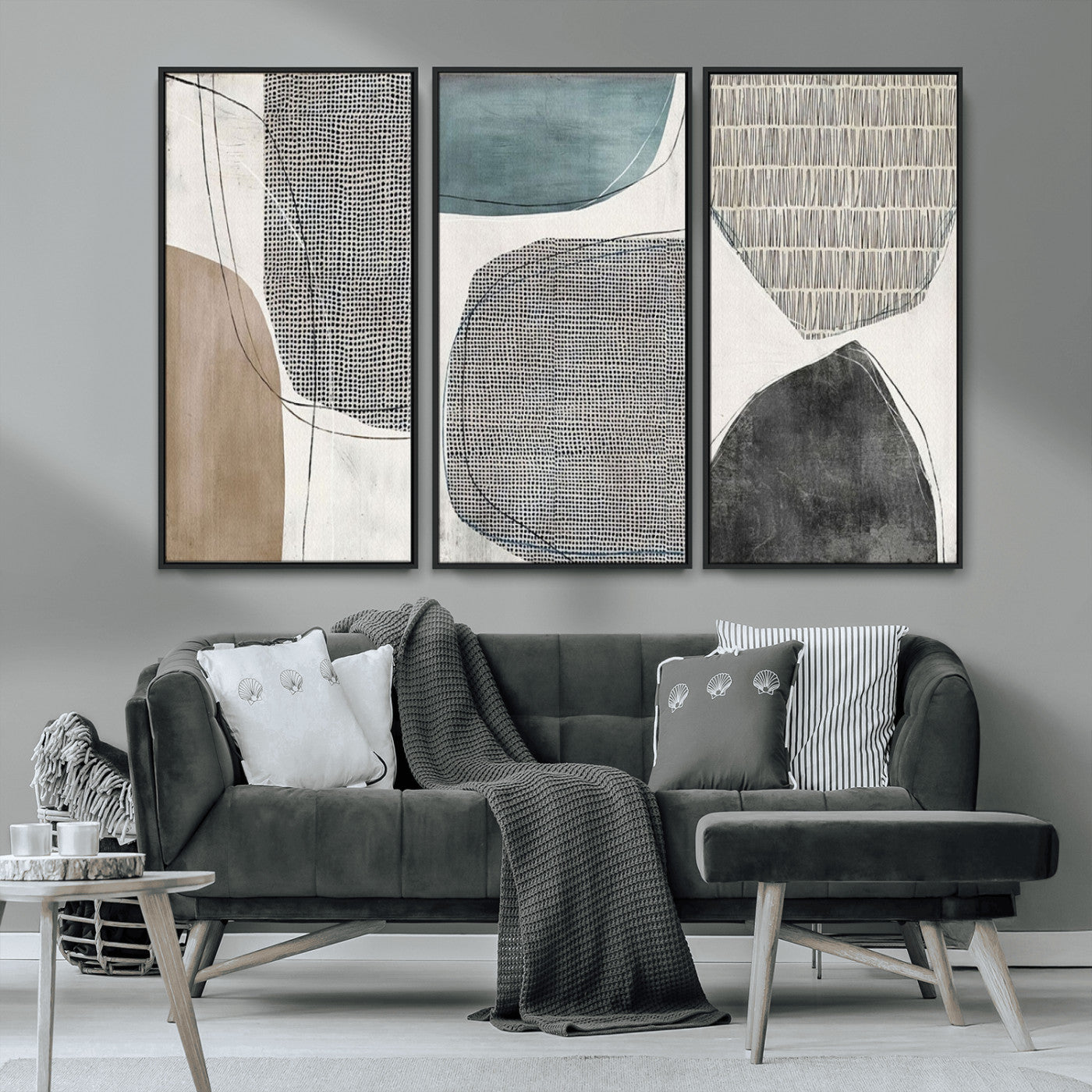 MGV-FC-48X32-3P - Canvas Print Wall Art Abstract Art Boho, Framed Boho Decor Canvas Print