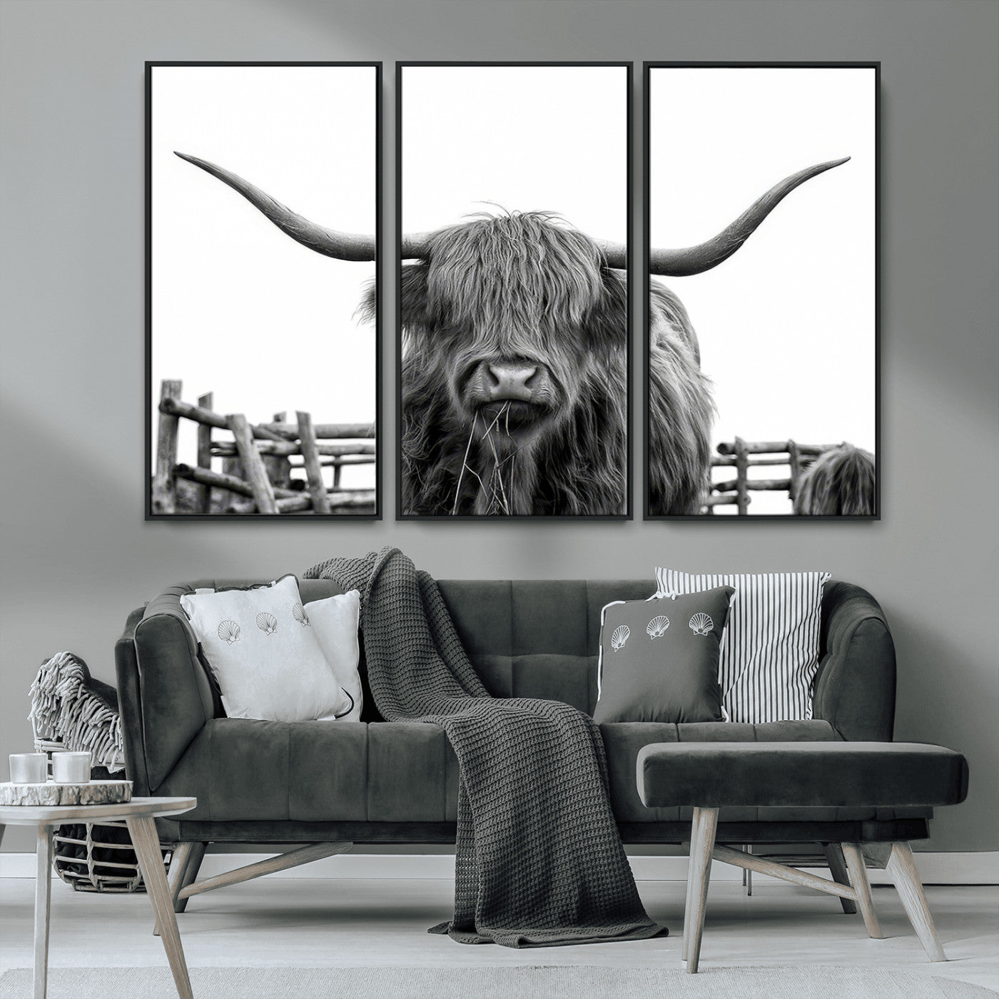 -Longhorn Canvas Print, Bighorn Cow Wall Art Canvas Print