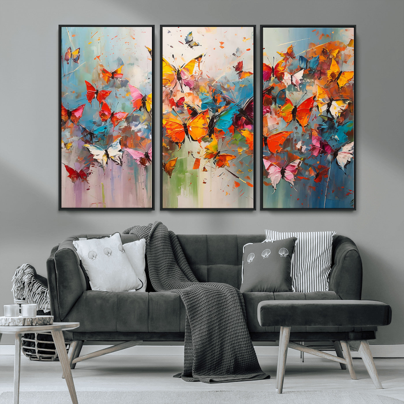 -Abstract Butterfly Wall Art Canvas Print