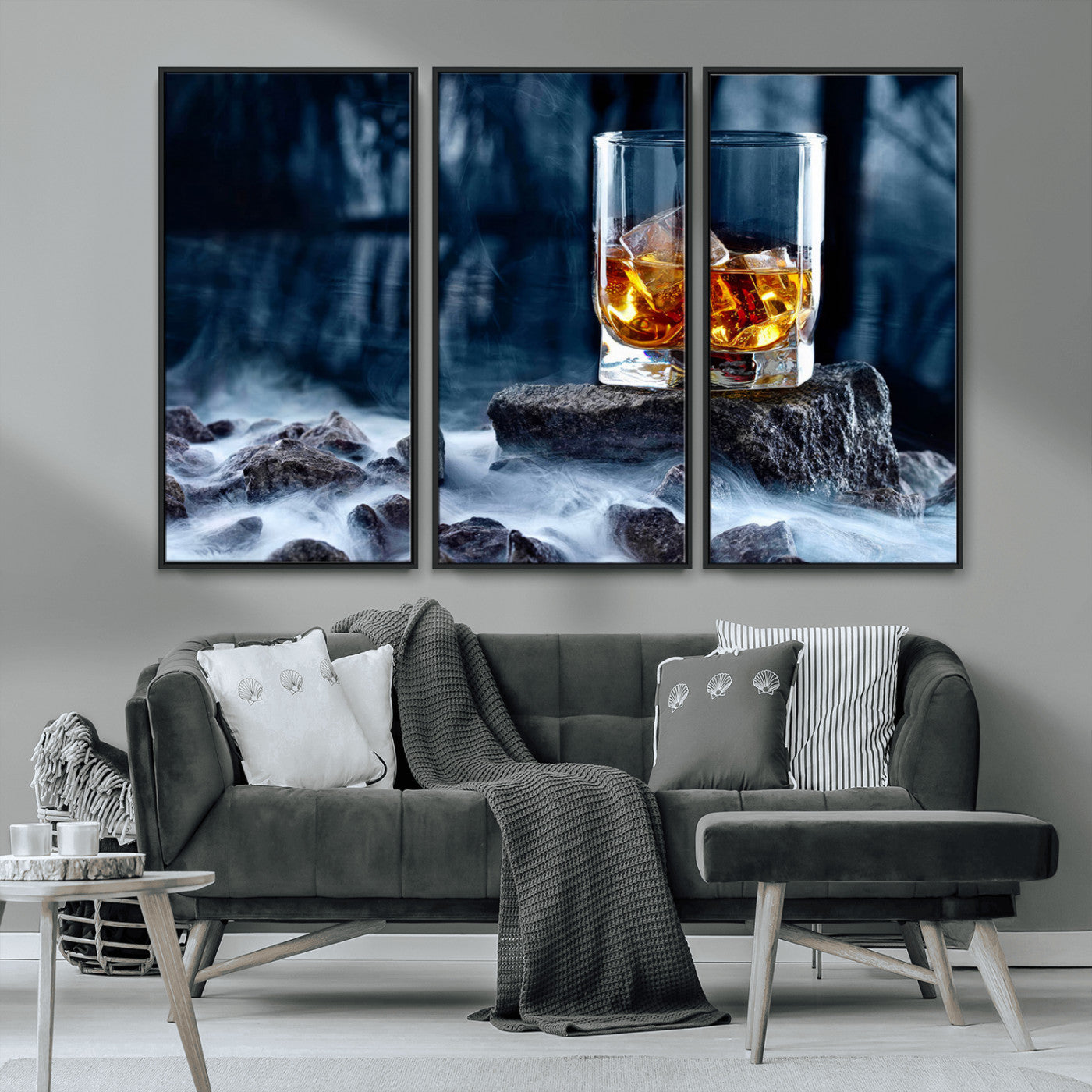 MGV-FC-48X32-3P - Whiskey Ice Wall Art Canvas Print
