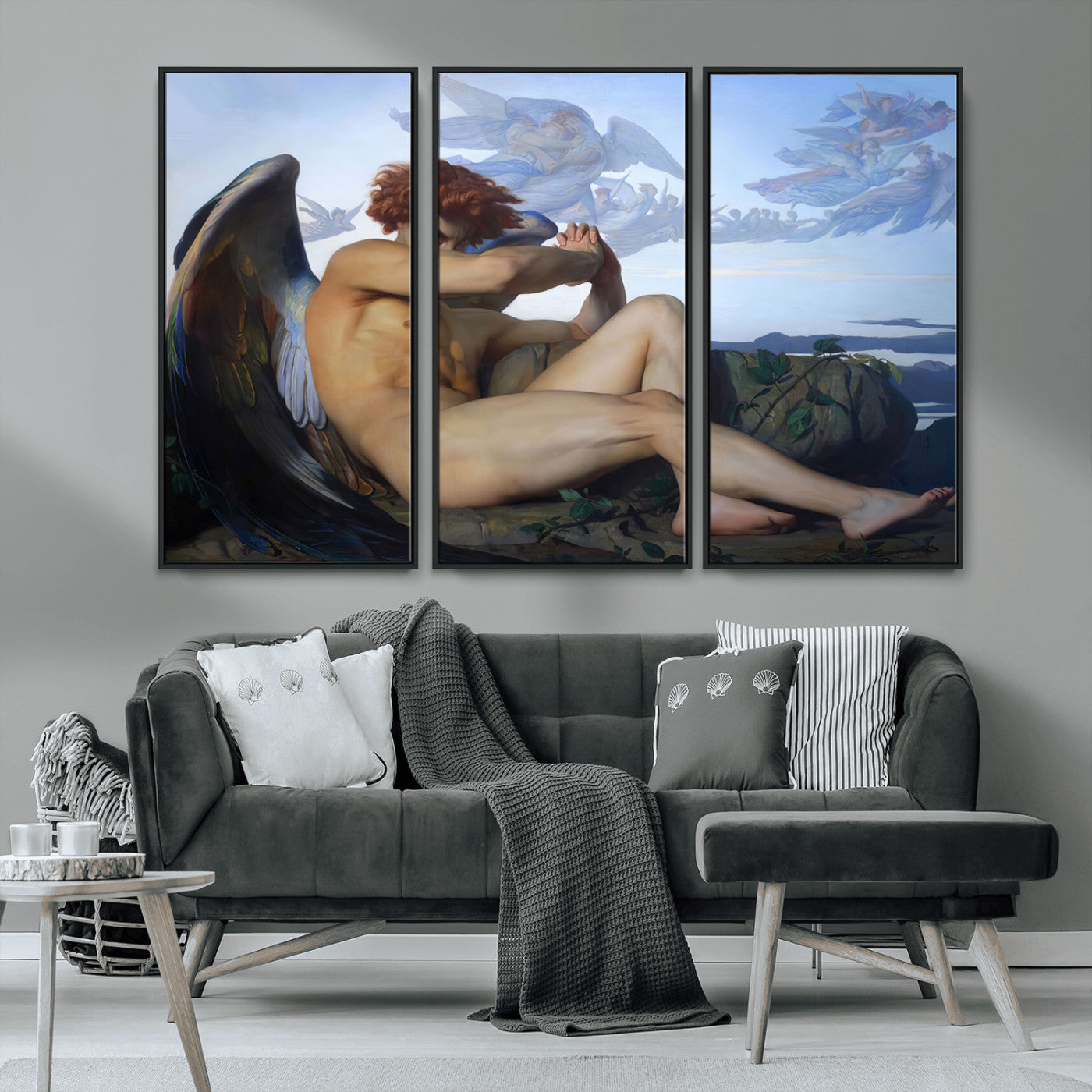 -Fallen Angel Wall Art Canvas Print – Classic Art, Framed, Ready to Hang - Alexandre Cabanel