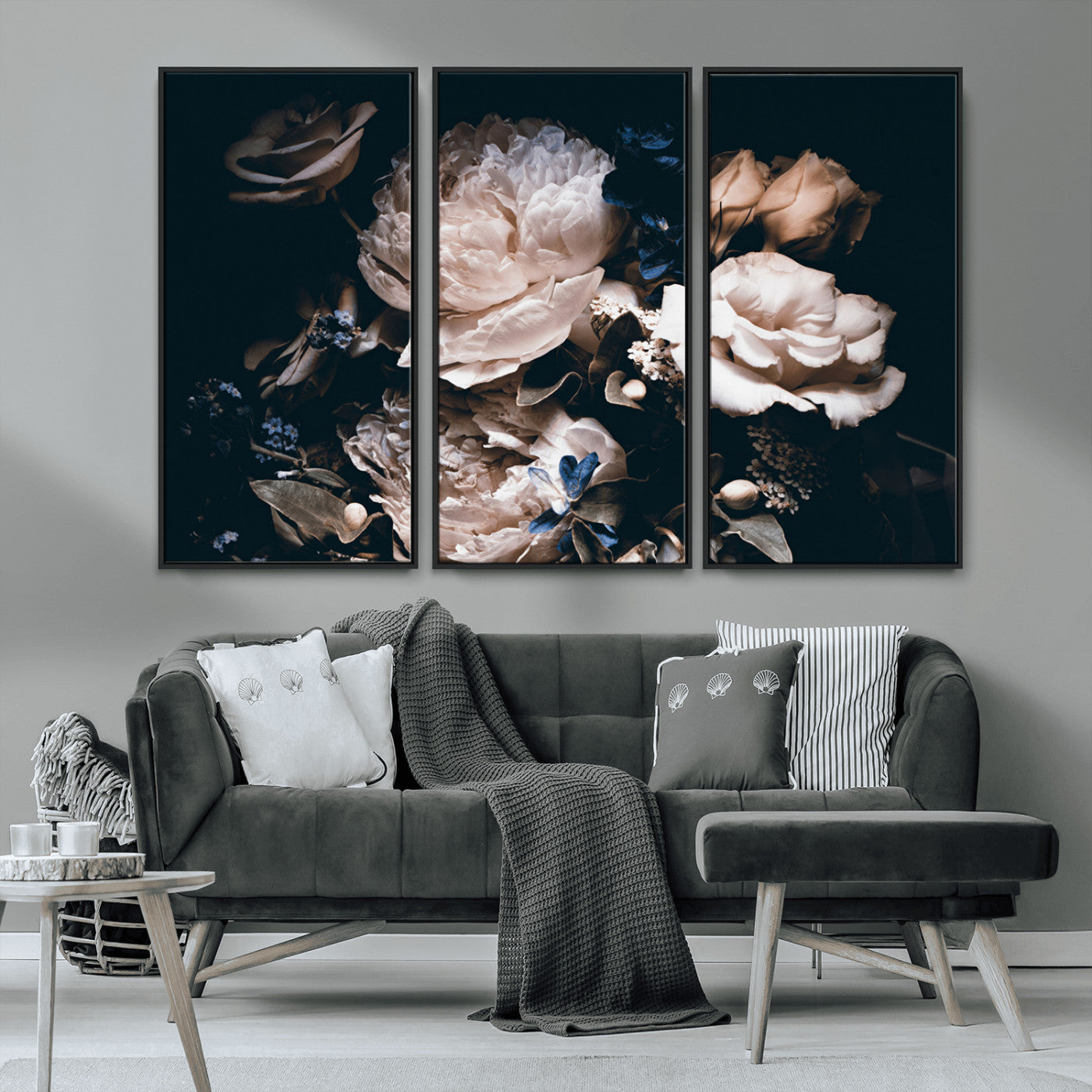 MGV-FC-48X32-3P - Pink Peonies Flowers Large Canvas Art Print