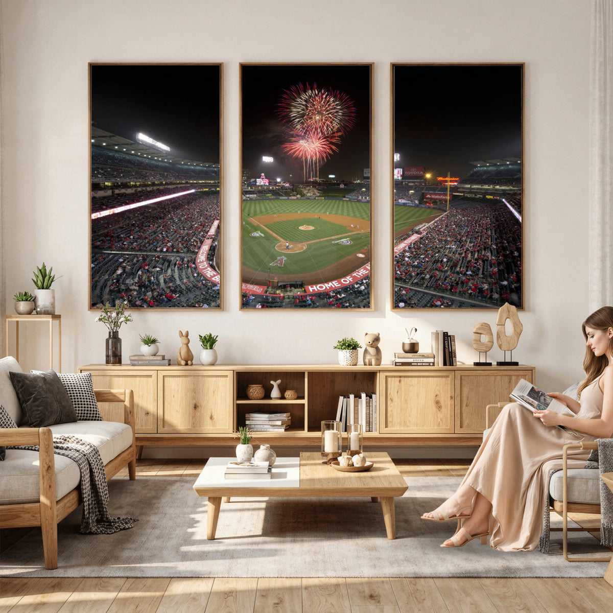 63592-MGV-CV-36X24 - Angel Stadium in Los Angeles Stadium Wall Art Canvas Print