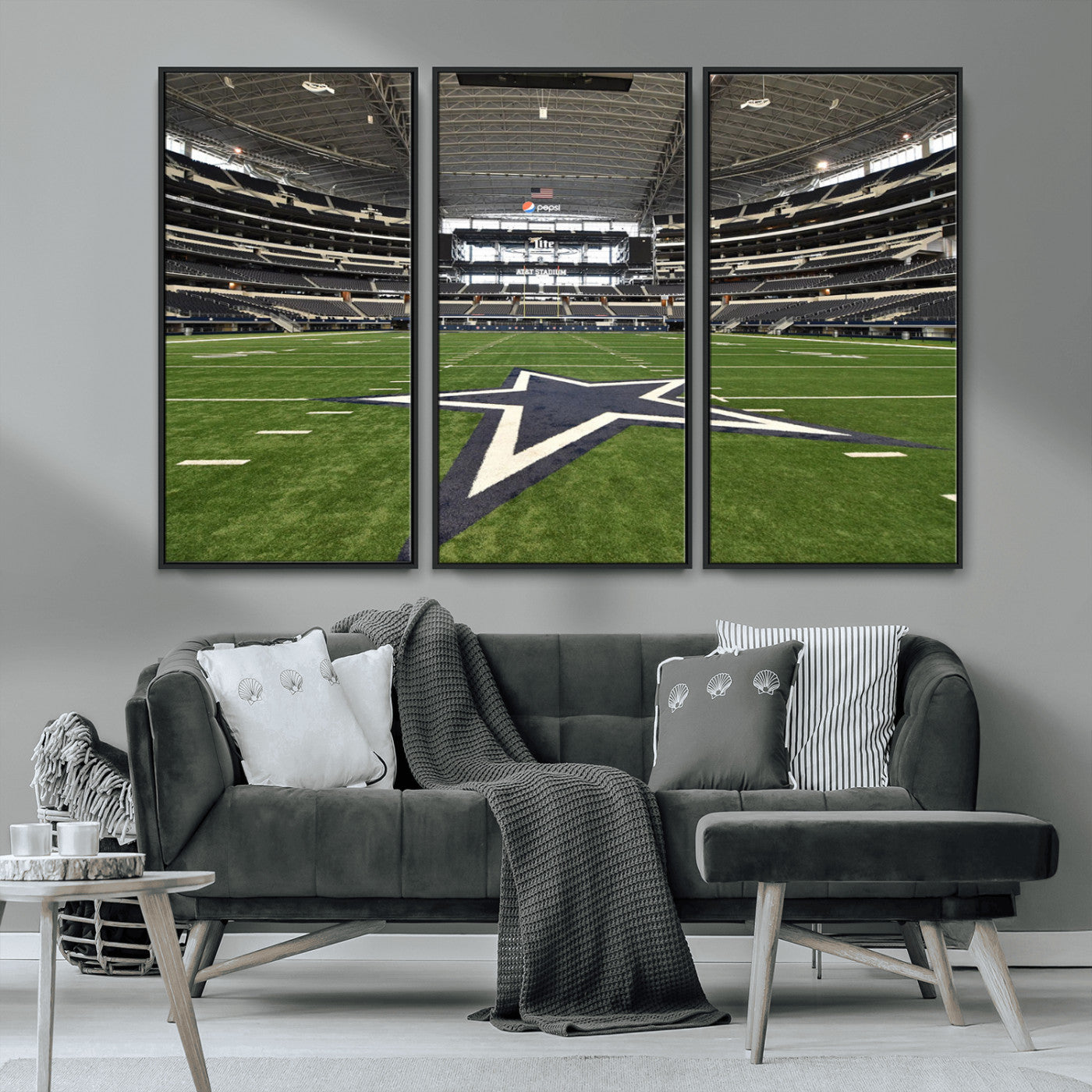 MGV-FC-48X32-3P - Dallas Cowboys Football Team Print - Arlington AT&T Stadium Wall Art Canvas Print