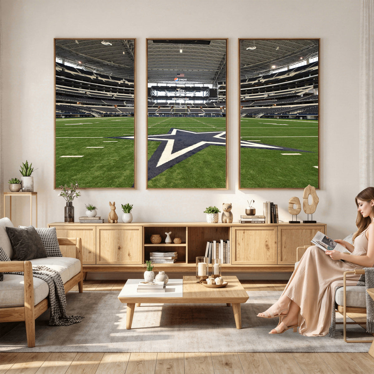 14834-MGV-CV-36X24 - Dallas Cowboys Football Team Print - Arlington AT&T Stadium