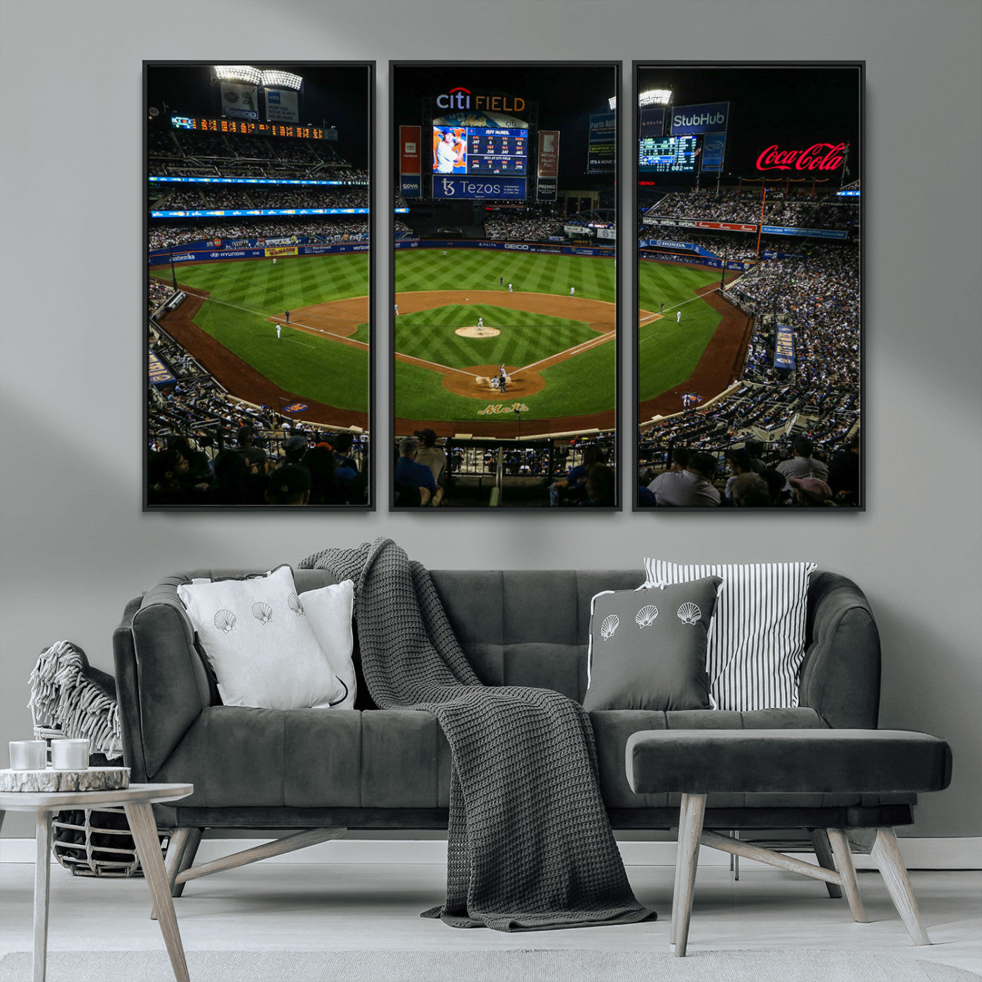 MGV-FC-48X32-3P - Los Angeles Dodgers Baseball Team Print - California Dodger Stadium Wall Art Canvas Print