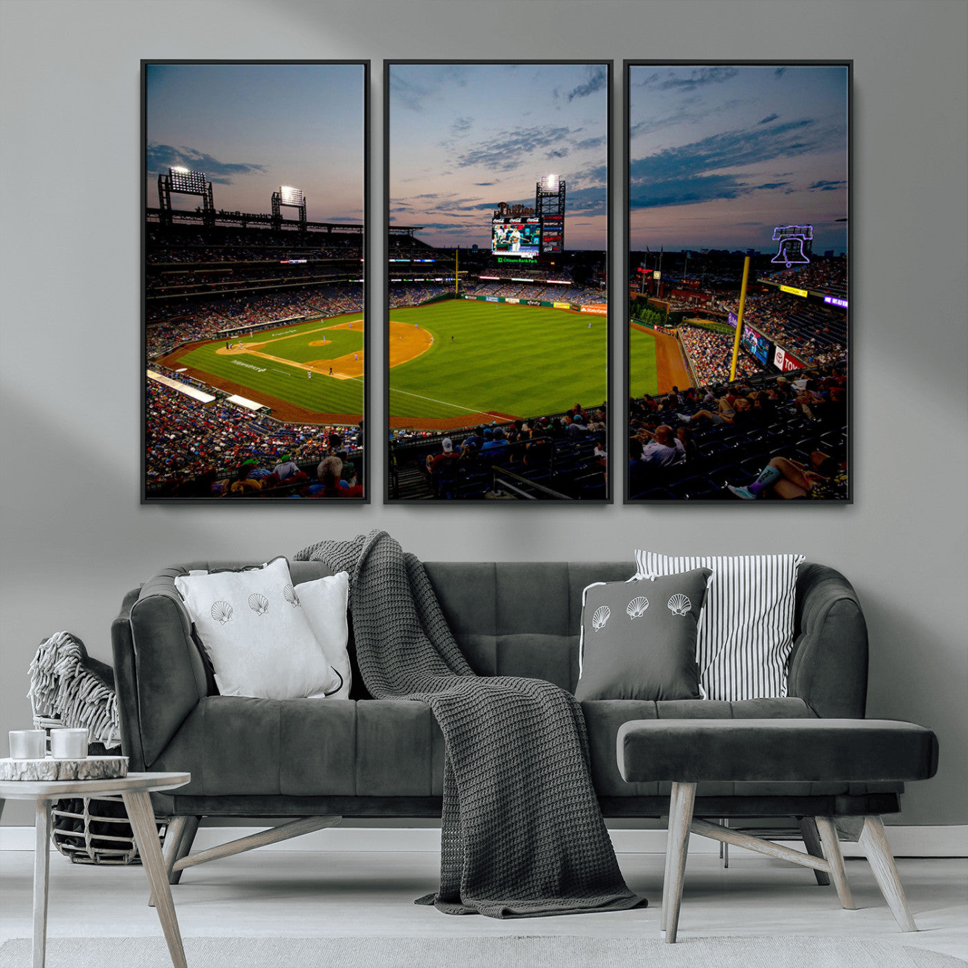 MGV-FC-48X32-3P - Philadelphia Phillies Baseball Team Print - Citizens Bank Park Stadium Wall Art Canvas Print