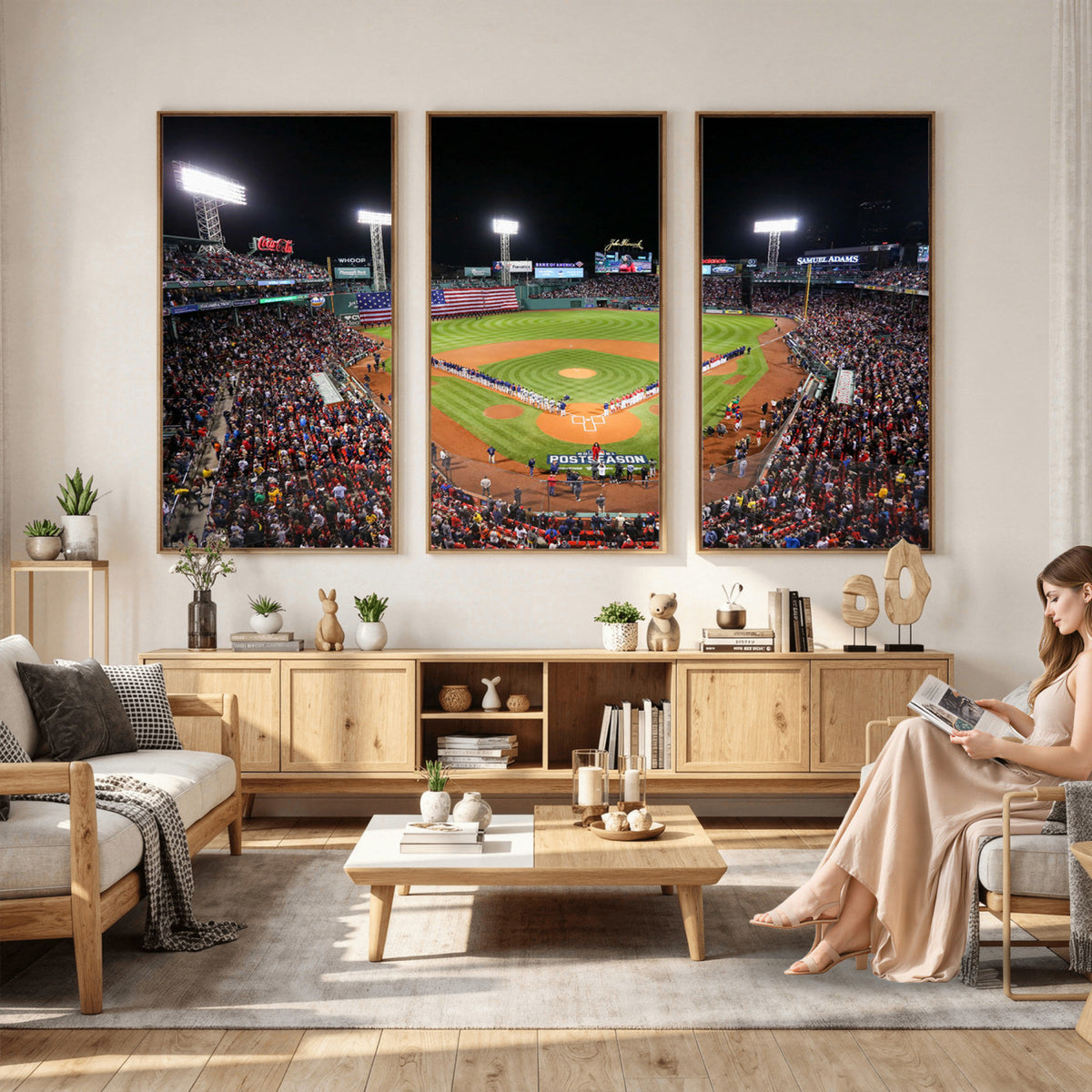 47365-MGV-CV-36X24 - Fenway Park Wall Art Canvas Print | Large Baseball Stadium Canvas for Boston Red Sox Fans