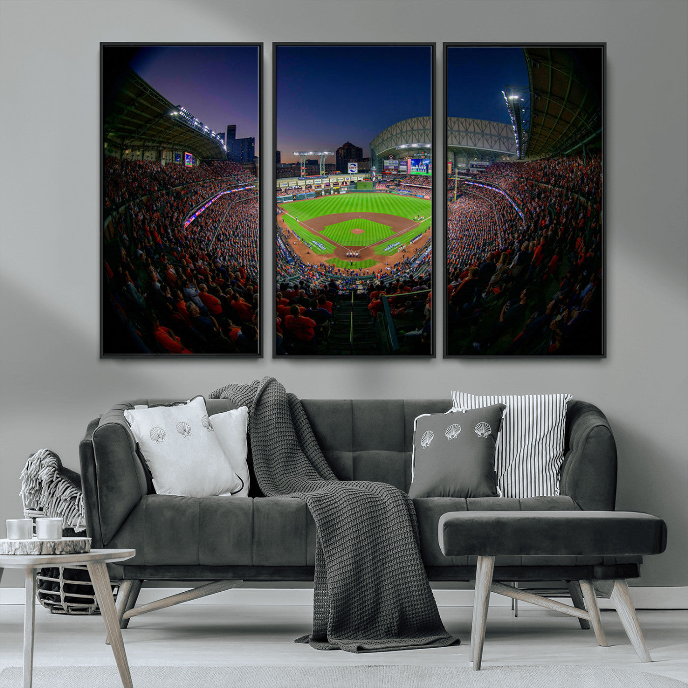 MGV-FC-48X32-3P - Houston Astros Baseball Team Print - Houston Minute Maid Park Stadium Wall Art Canvas Print