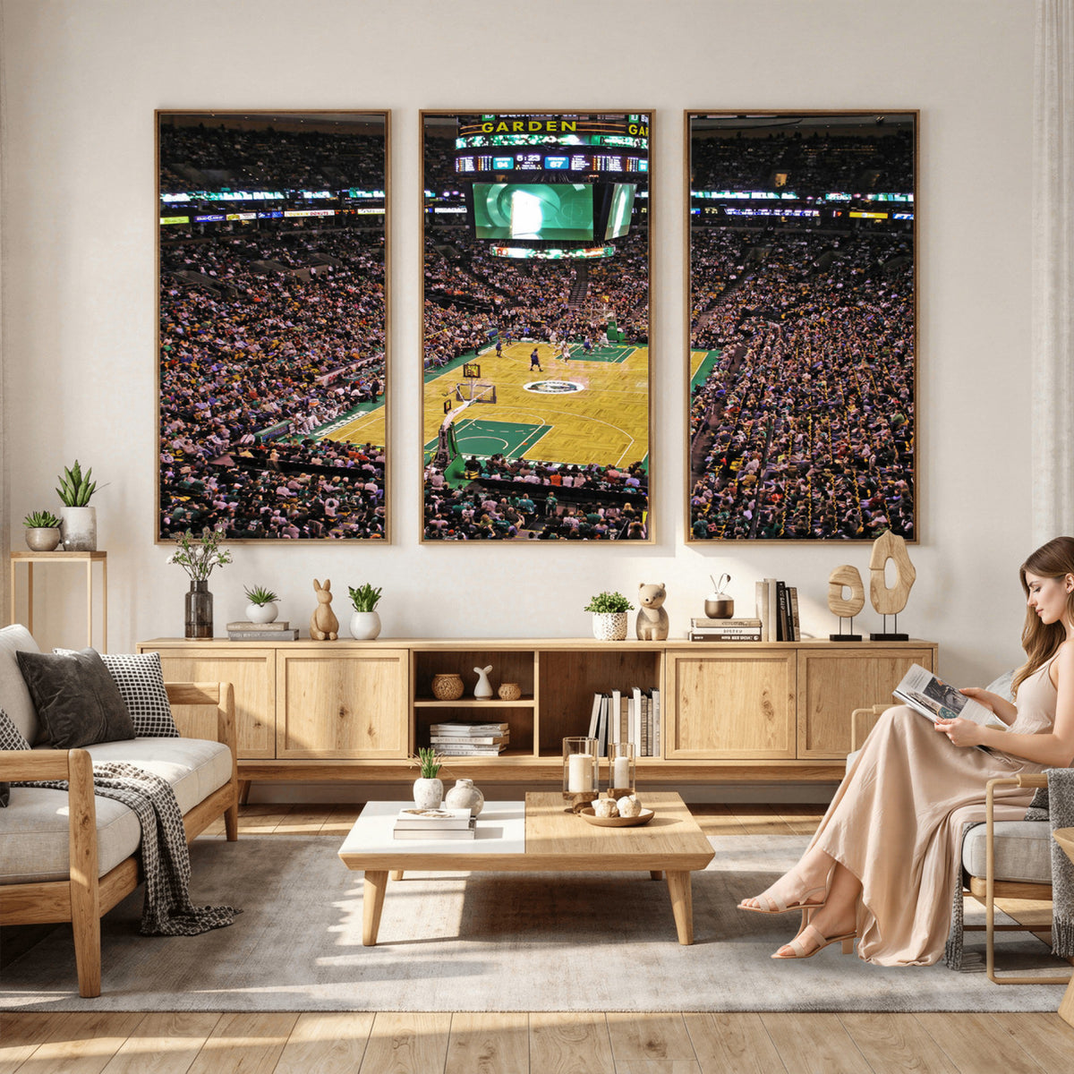 21705-MGV-CV-36X24 - TD Garden Basketball Canvas Wall Art | Boston Celtics Live Action